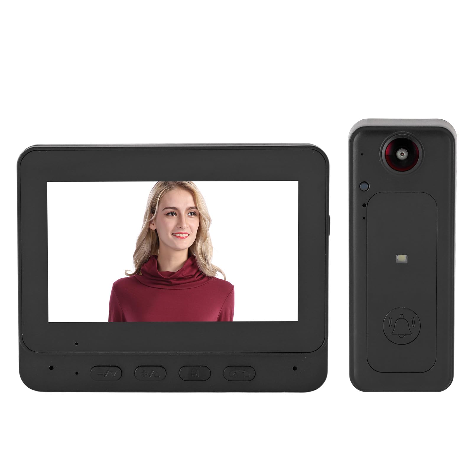 Cosiki de Intercomunicación con Timbre con Vídeo, Altavoz con Pantalla HD de 8MP y 4,3 Pulgadas, Micrófono, Timbre con Vídeo Inalámbrico para Seguridad en el Hogar