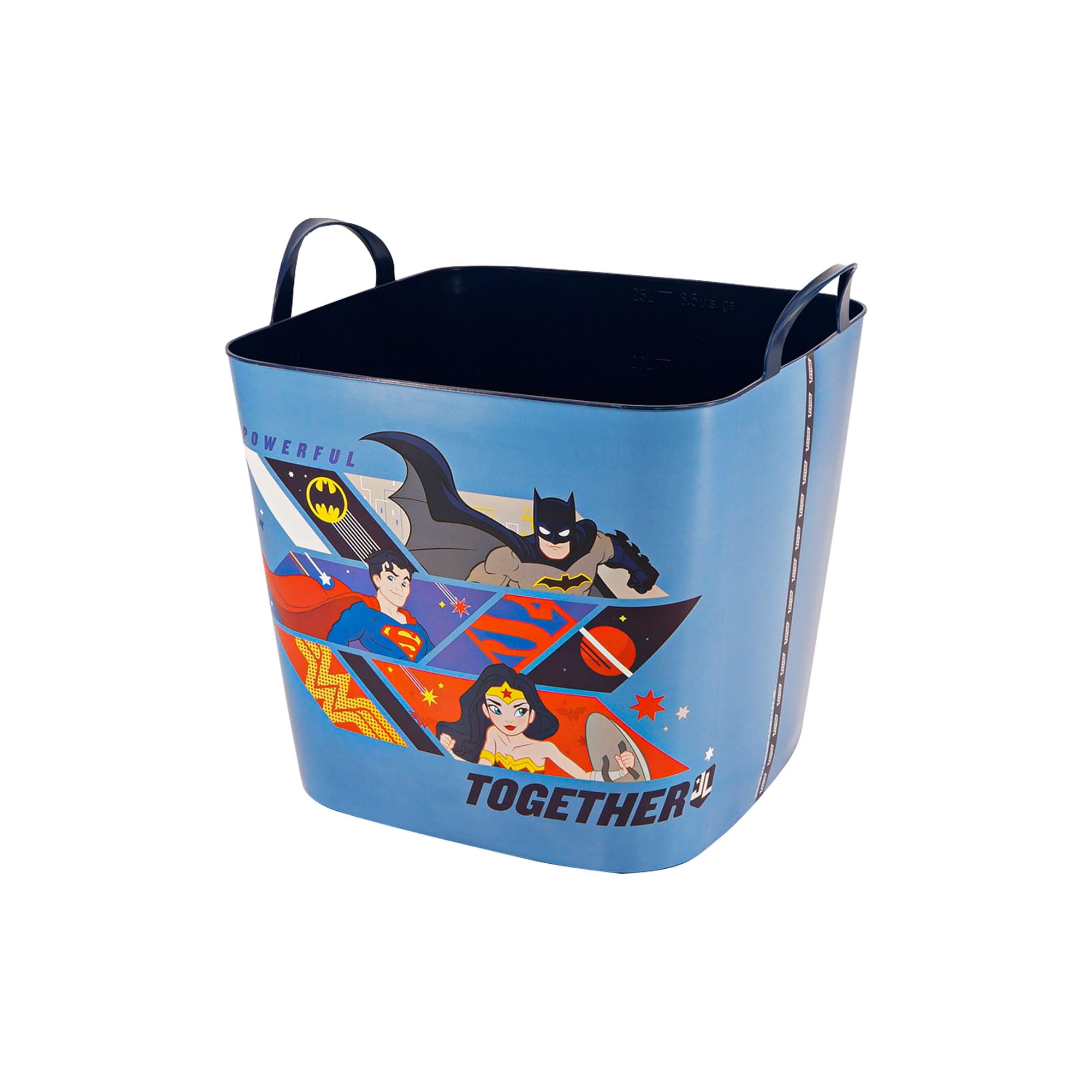 SP Berner34329 Multi-Purpose Plastic Basket with Justice League Design, Blue, Capacity 25L