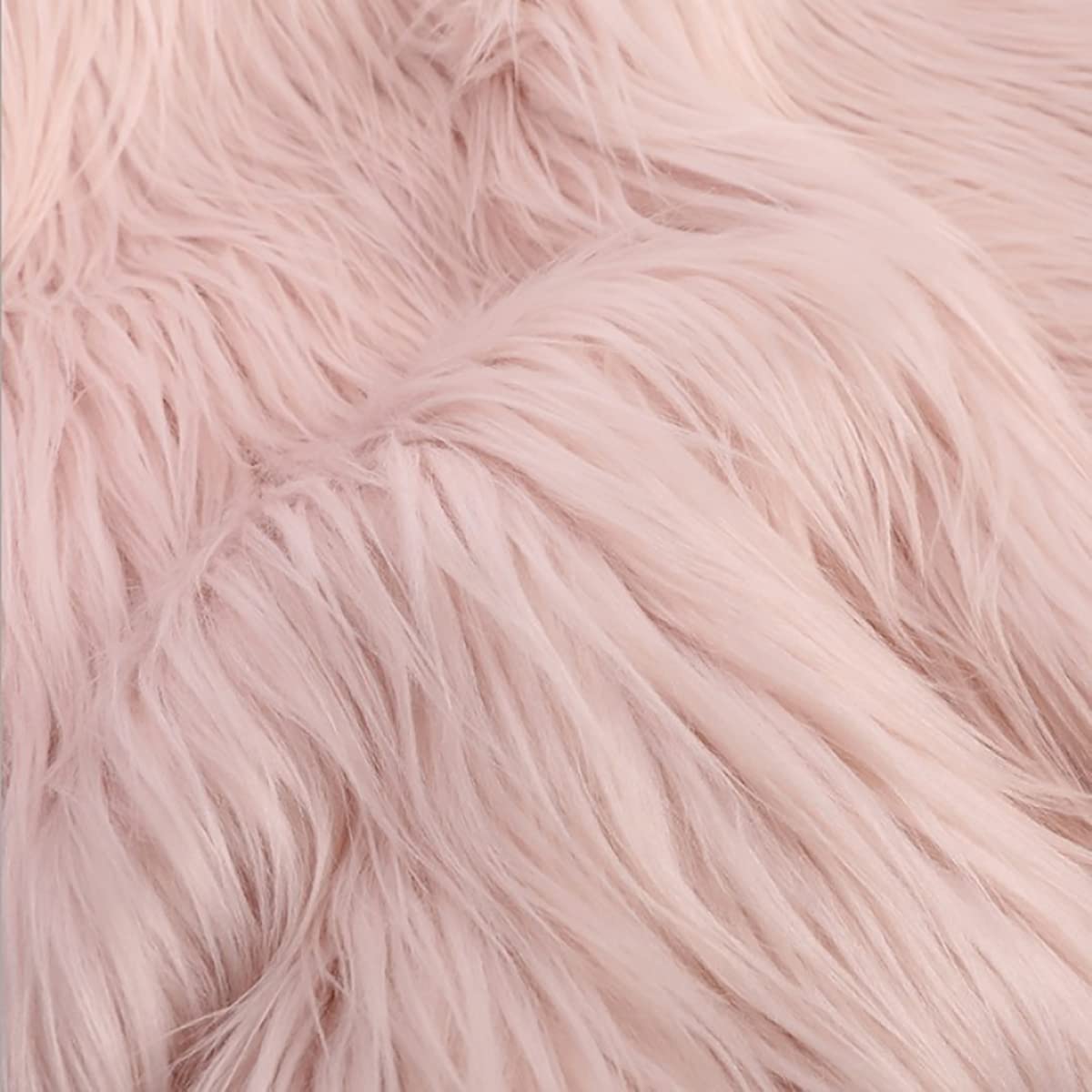 Tela De Piel Sintética Rosa 160 × 50cm Pelo Largo Tela De Piel Felpa para Manualidades Bricolaje Disfraces Fotografía Decoración Accesorios Telones Fondo Cosplay(Size:2m)
