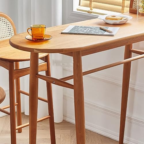 Miniatura 6 de BNNP Mesa alta de 47 pulgadas, mesa de bar de madera maciza para el hogar, sala de estar, estudio, dormitorio, mesa larga, balcón, pared, mesa