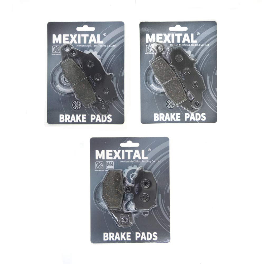 MEXITAL Motorbike Brake Pads Front and Rear for KLE 650 (ABS/Non ABS) 07-14 /ER6n ER6f ER650 EX650 (06-16)/Z750 ZR750 (04-05)/Z750S (05-07)/GPZ1100/GPX1100 (ZX1100 E/F) (95-98)/ZRX400 ZR400E 96