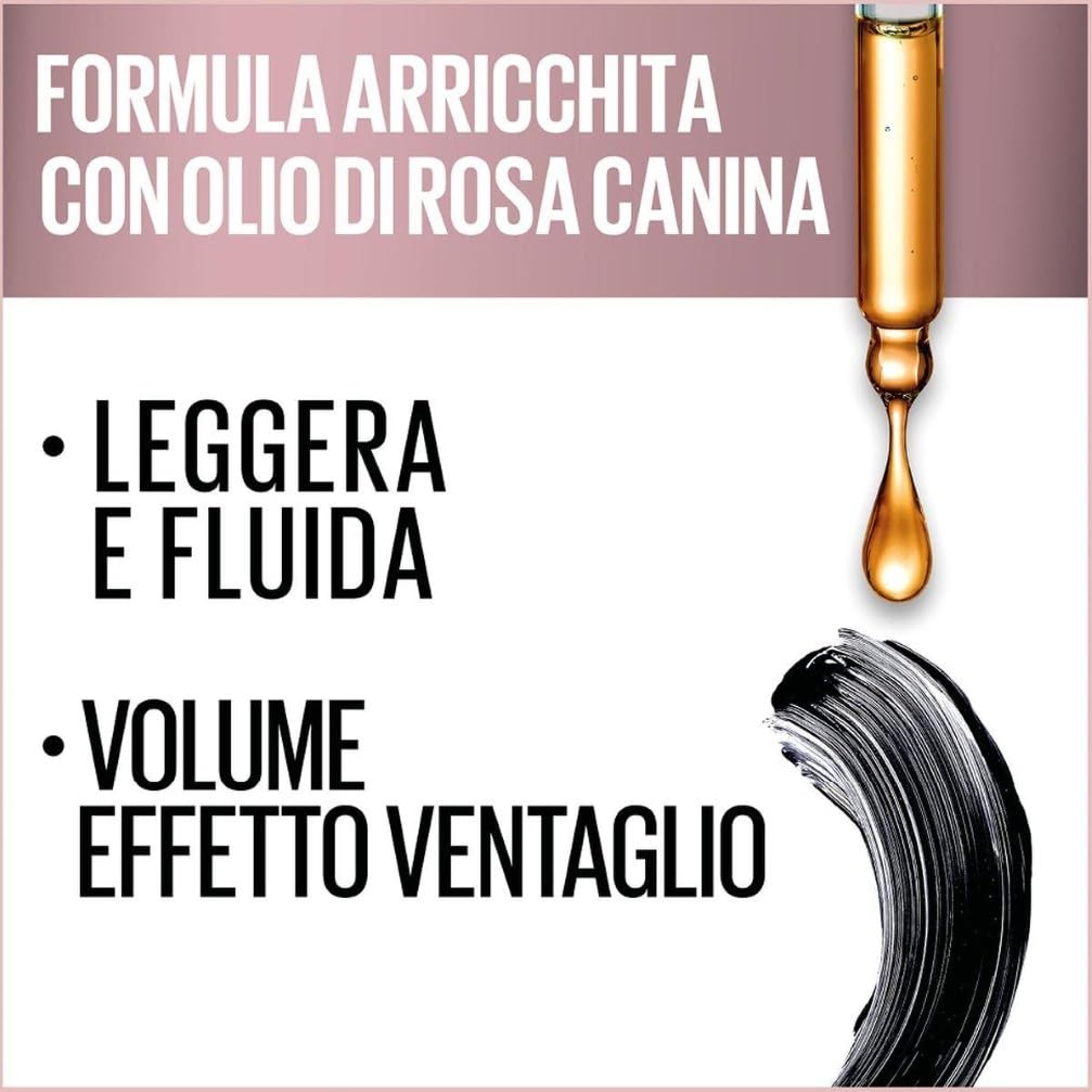 Maybelline New York Mascara Ciglia Sensazionali, Volumizzante, Effetto Ventaglio sulle Ciglia, Very Black, 9,5 ml