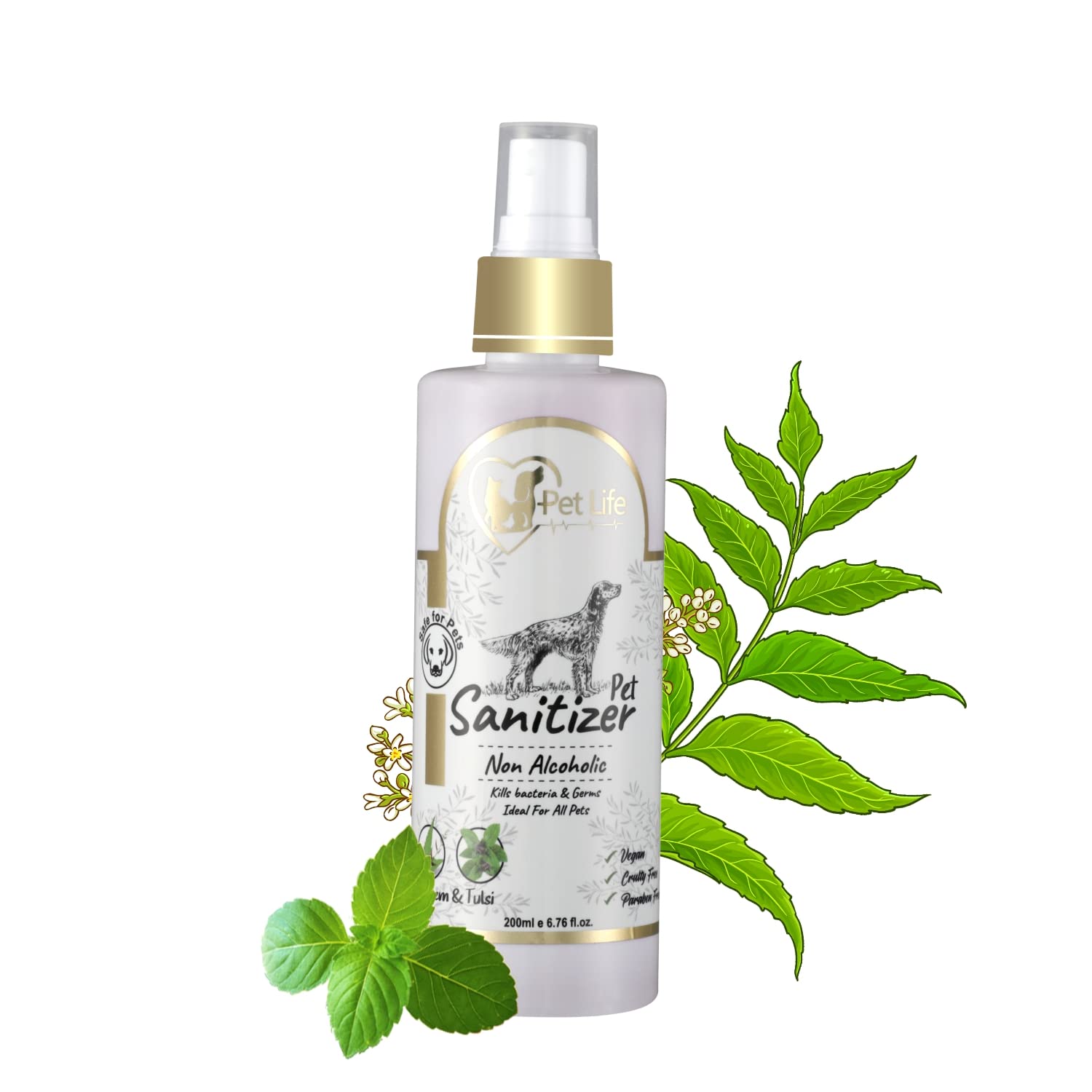 Pet Life Organic Pet Sanitizer Spray for Dog, Puppy, Cats & Kitten | Pet Sanitizer Gives Healthy Coat Made with Natural Ingredients - Pet Friendly Formula for All Pet Breed –200 Ml (B09T1M61V7) Amazon Price History, Amazon Price Tracker