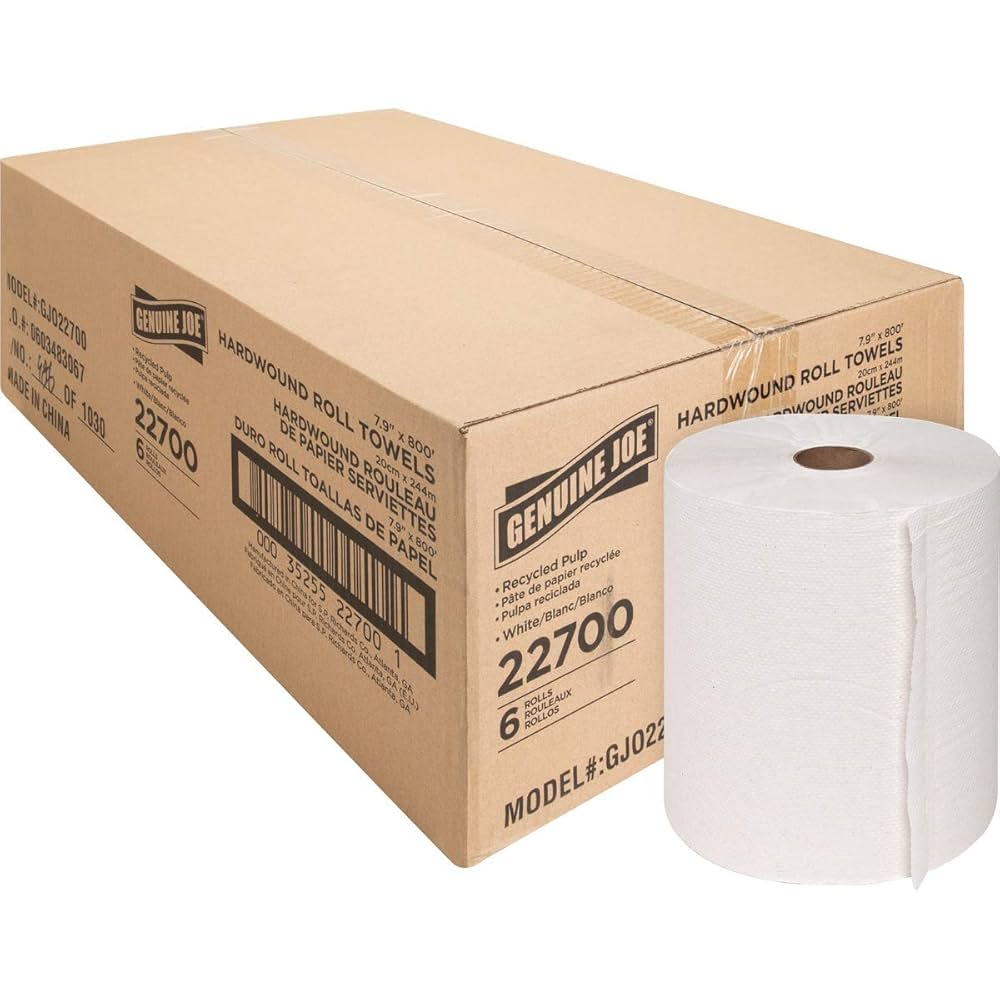 Amazon.com: Genuine Joe GJO22700 Hard Wound Roll Towel, 800