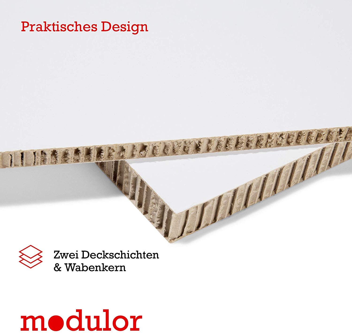 Pappwabenplatte kartonkaschiert, weiß (2 x 50 x 70 cm)