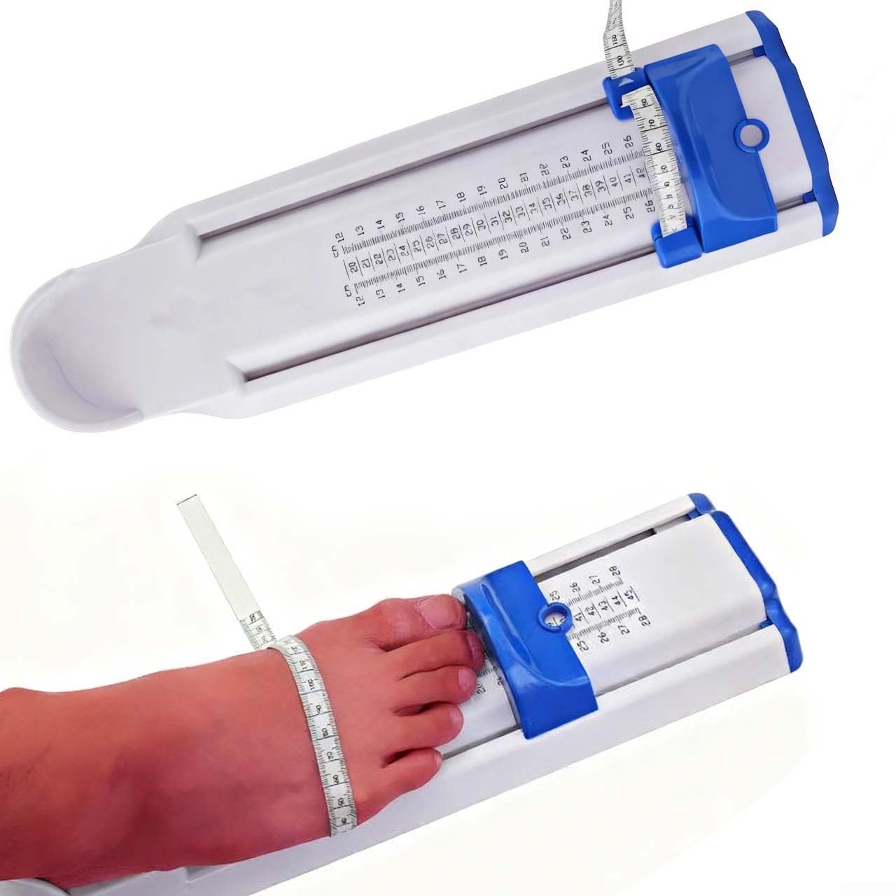 Appareil de mesure de pied pour enfants 120–280 mm – Outil de mesure professionnel de la taille des chaussures pour un usage domestique ABS robuste (bleu)