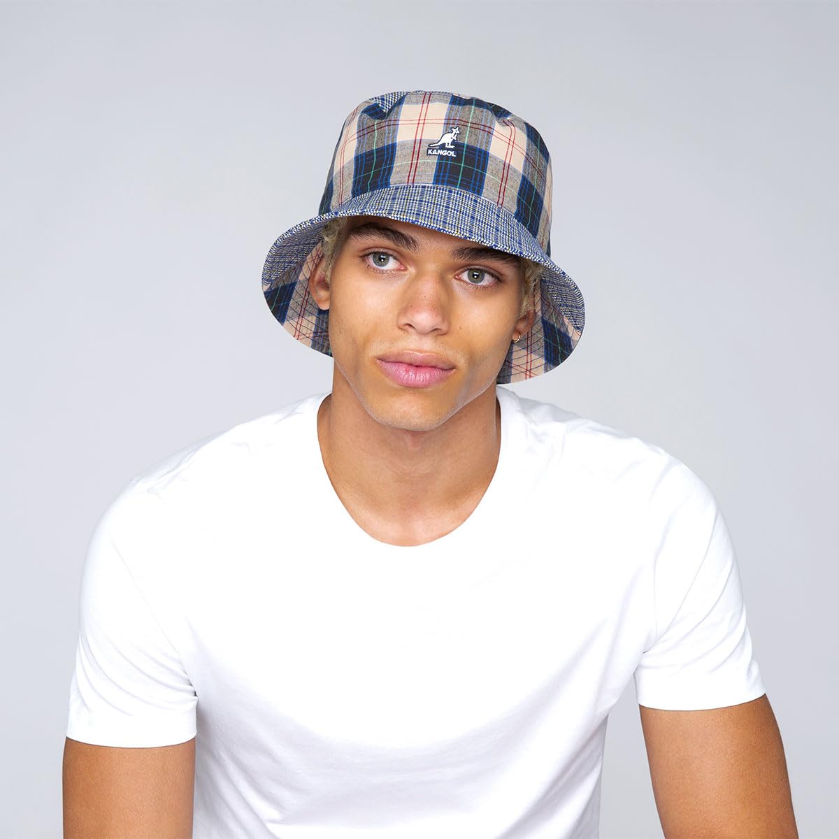 Kangol Sombrero de Pescador Plaid Mashup Bucket Mujer/Hombre - algodón Cuadros Verano Primavera/Verano