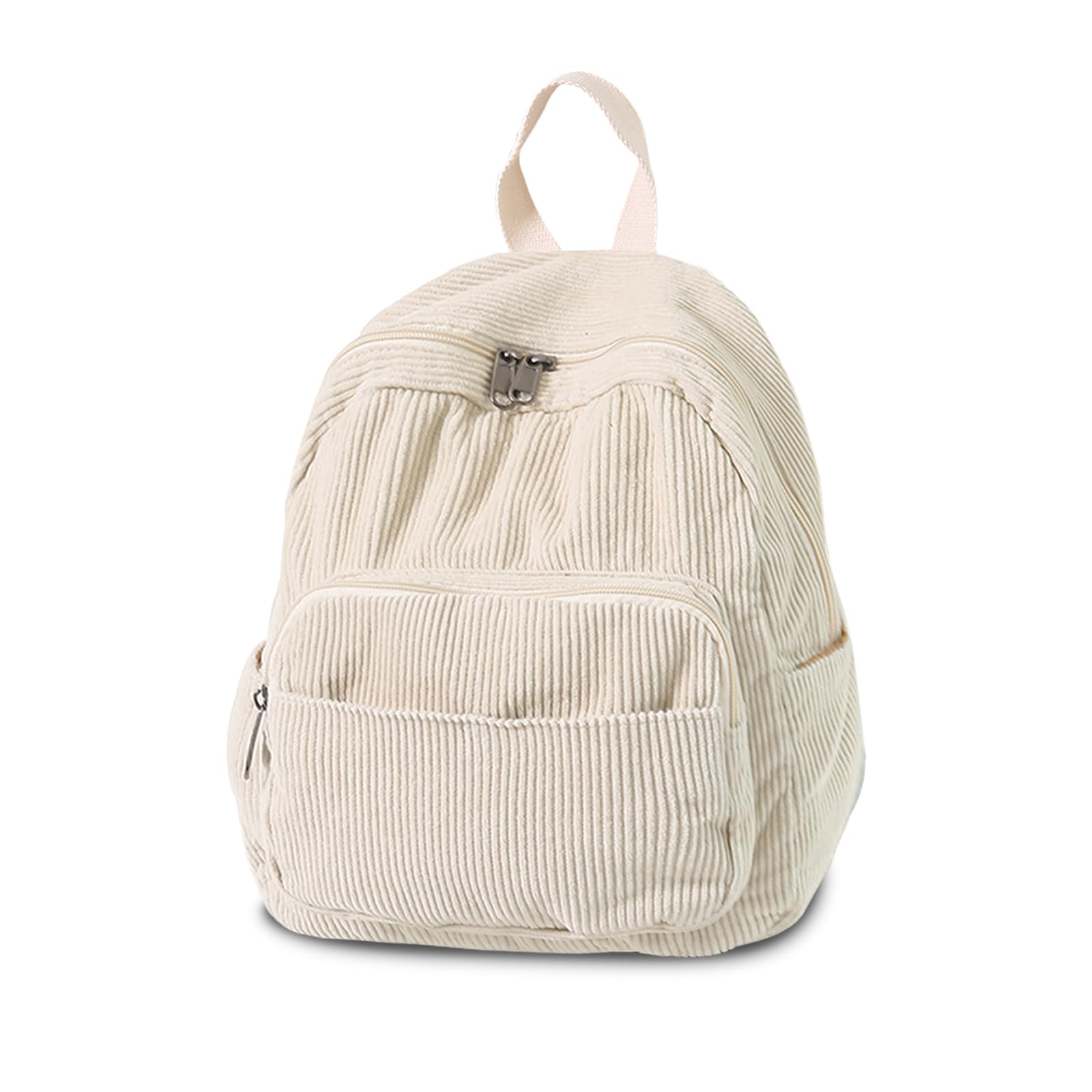 Petit sac à dos en velours côtelé pour femme - Sac à dos de ville - Sac à dos en Corduroy - Sac à dos d'école pour femme et fille - Pour l'école, les voyages, le travail - Petite taille