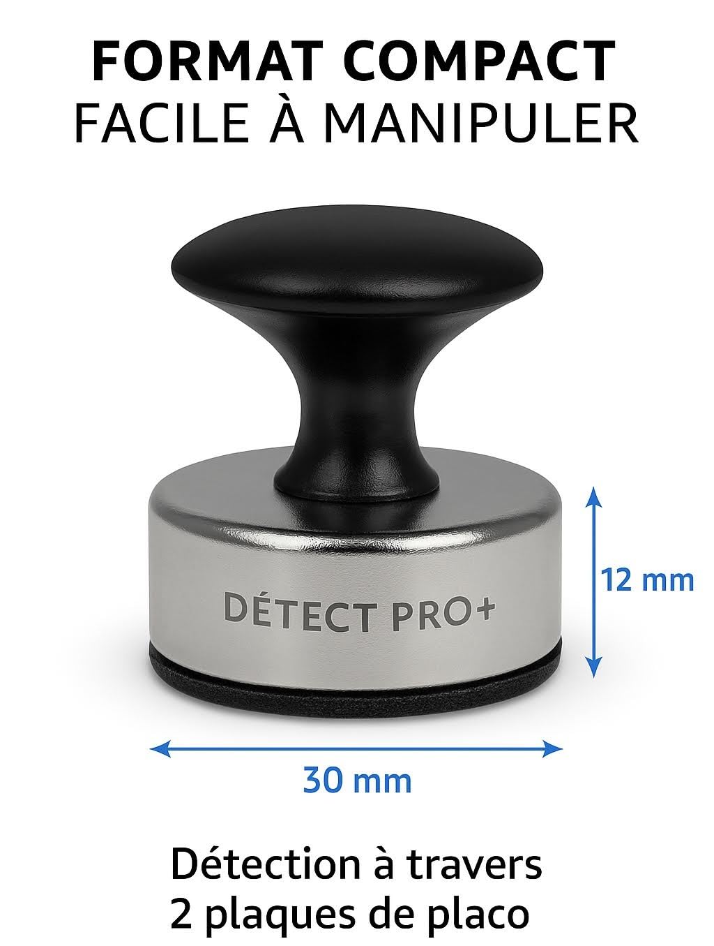 Aimant Détect PRO+ pour placo®, detection de rails et montants de cloisons sèches simple ET double épaisseur