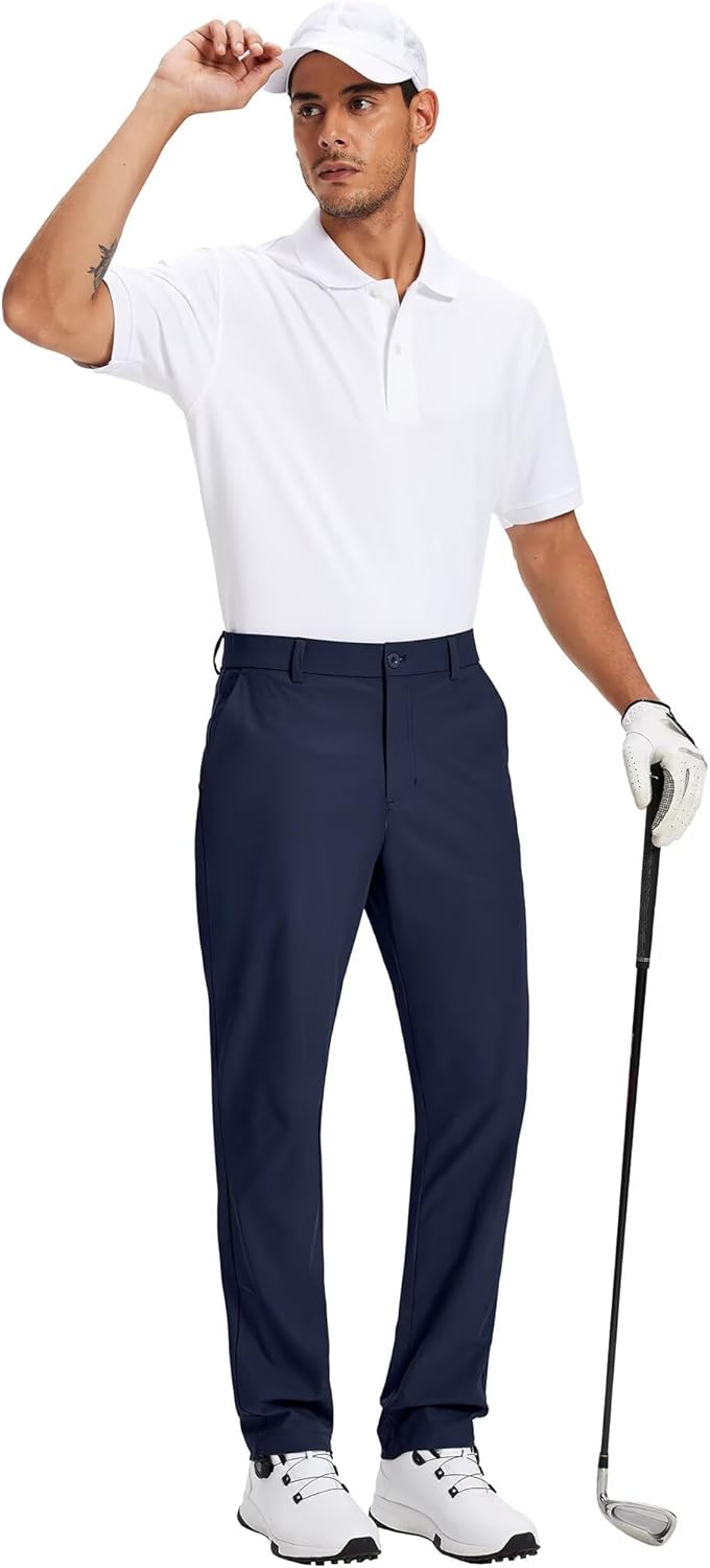 Tyhengta Men's Golf Pants 30"/32"/34" Lightweight Comfy Stretch Work Dress Pants - Image 3