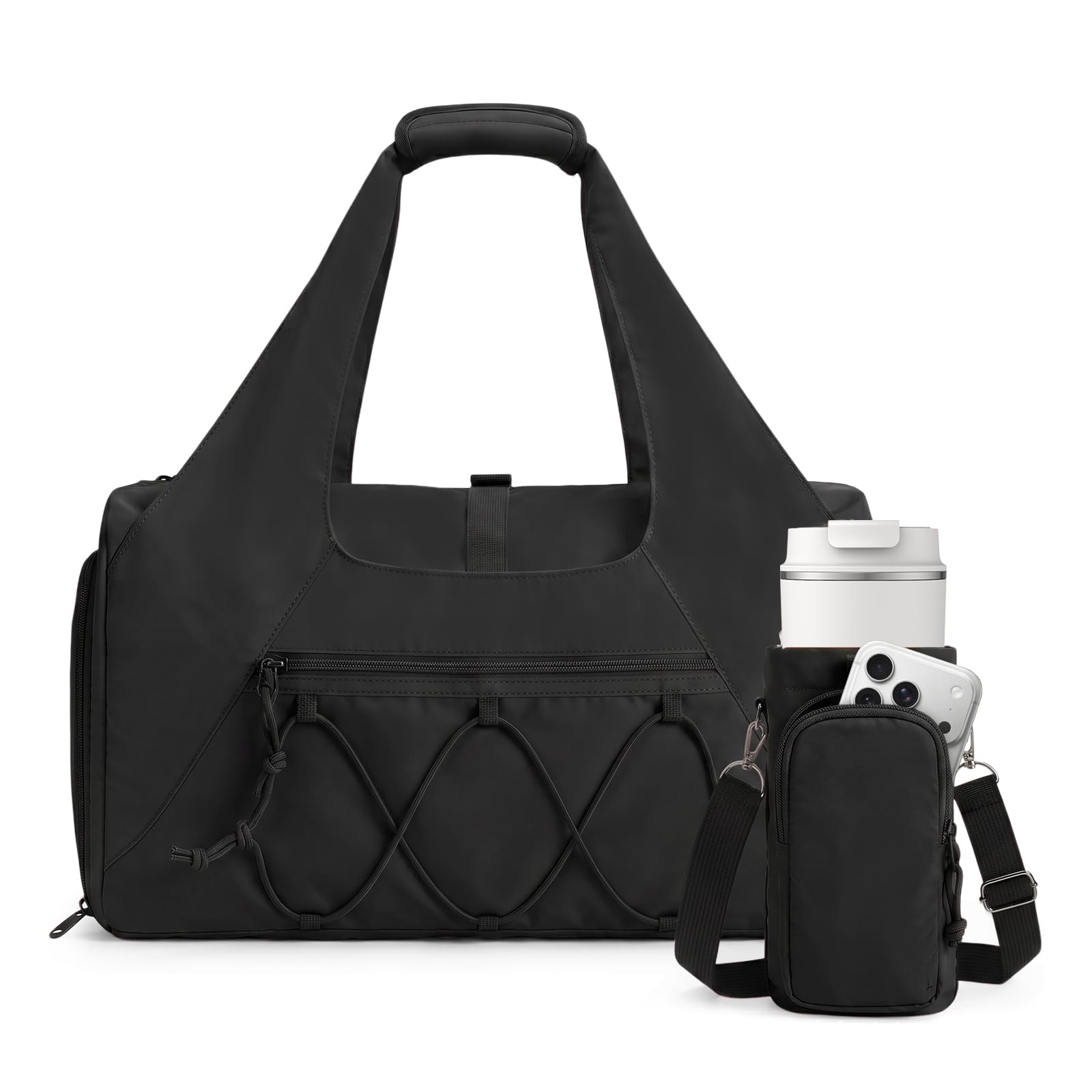Flintronic Sac de Sport Yoga Femme, Sac De Sport avec Compartiment pour Chaussures et Humide, Sac de Voyage Léger, Sac de Gym pour Homme et Femme, pour Weekend, Outdoor, Workout