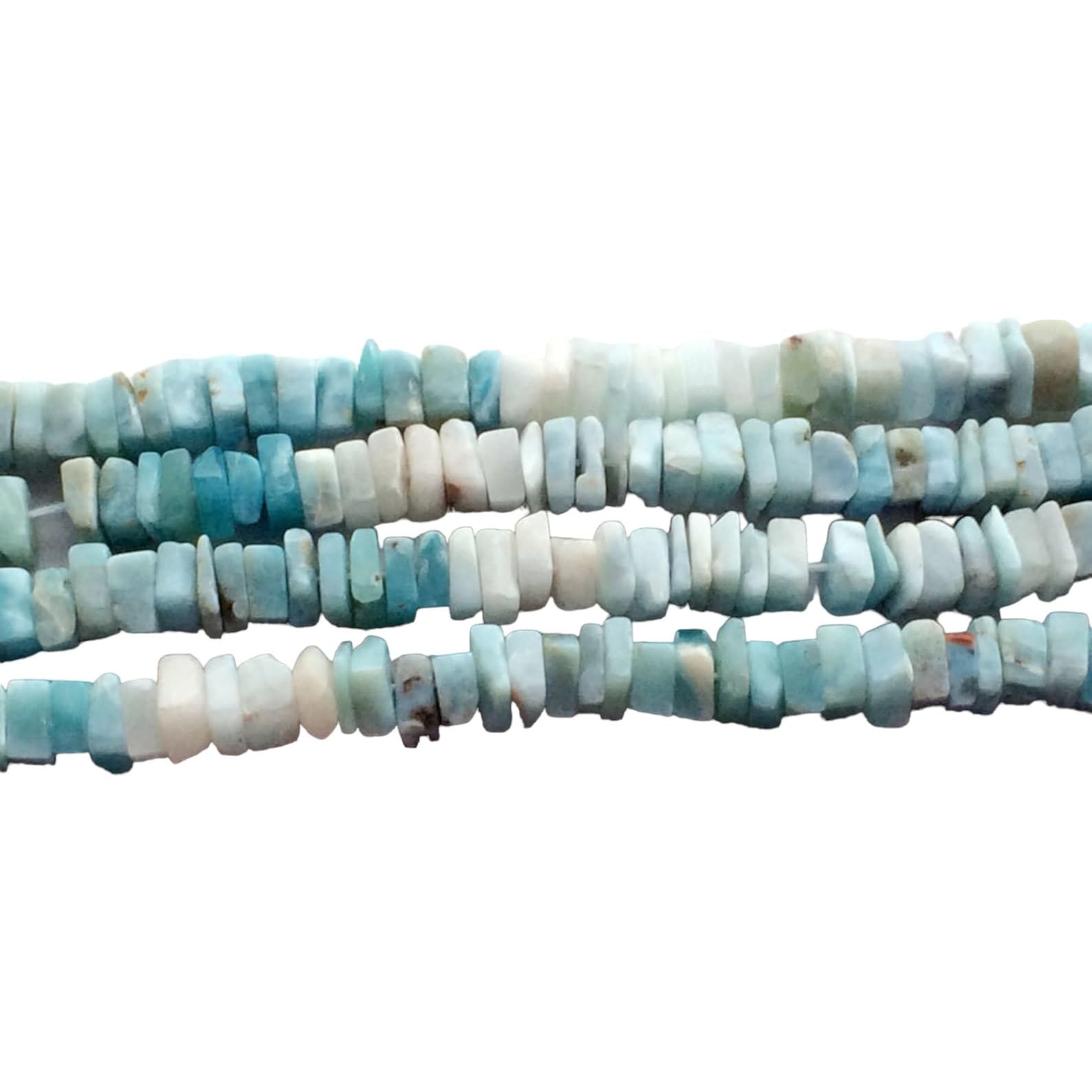 Perles Larimar Heishi 6mm en pierre naturelle pour création de bijoux raffinés