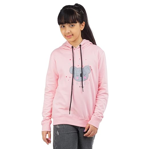 Girls Cotton Hooded Sweatshirt(Pack of 1)