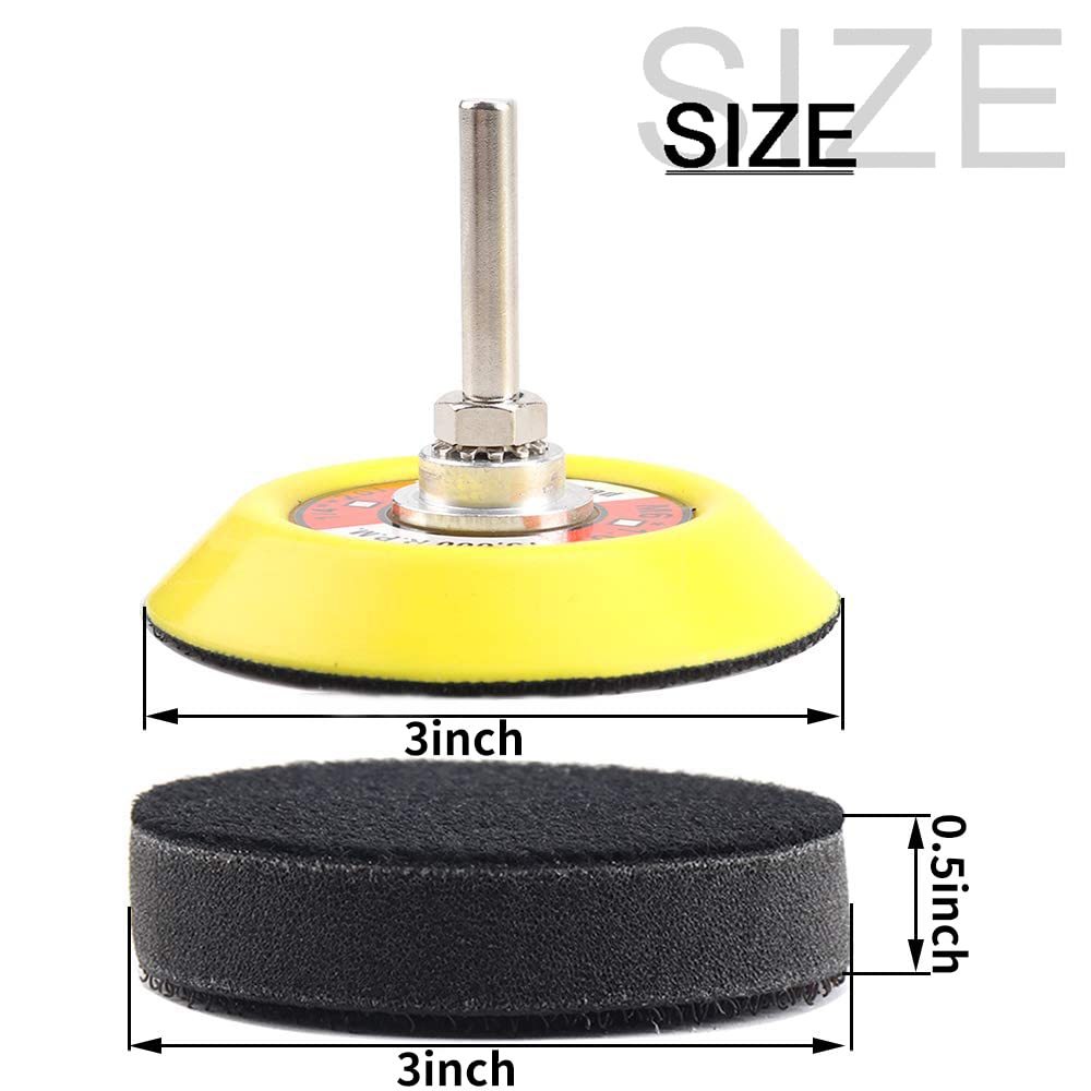 Almohadilla de esponja de espuma suave de 3 pulgadas (75 mm), paquete de 10 almohadillas de repuesto de gancho y bucle de 3 pulgadas para lijadora orbital aleatoria de 3 pulgadas para discos