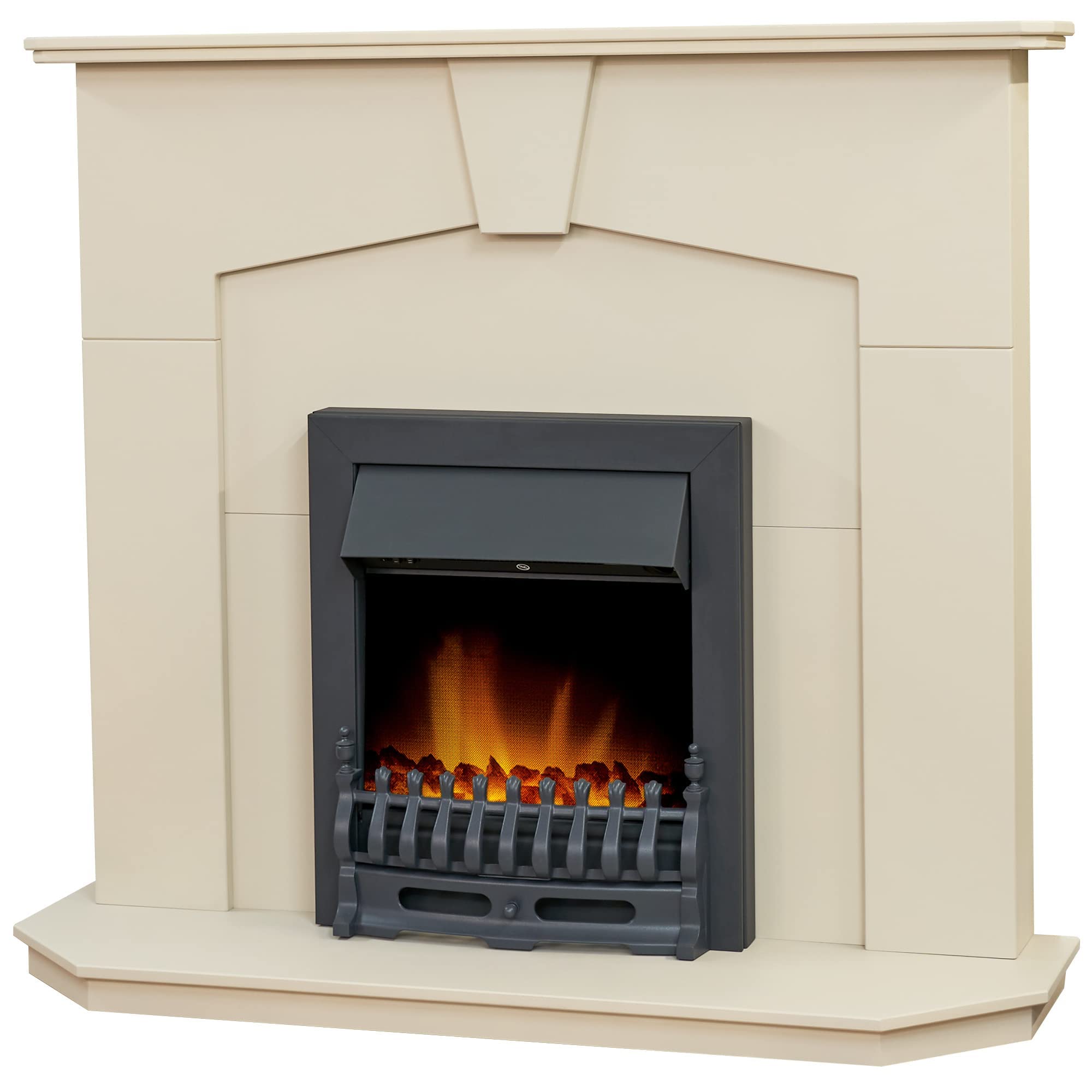 Adam Abbey Stone Effect Fireplace with Blenheim Electric Fire in Black - 48 Inch
