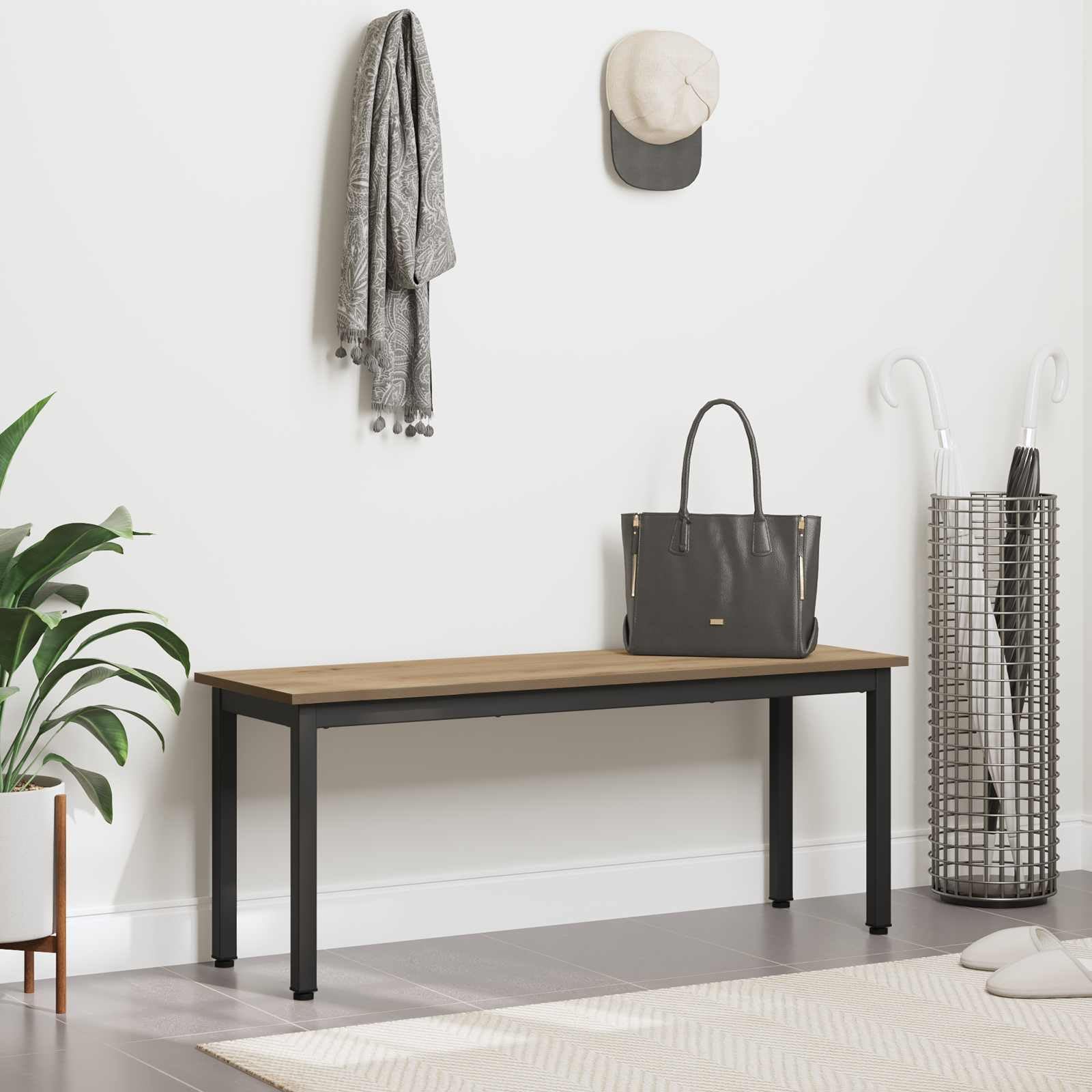 Ławka materiał drewnopochodny dąb 110 x 35 x 45 cm