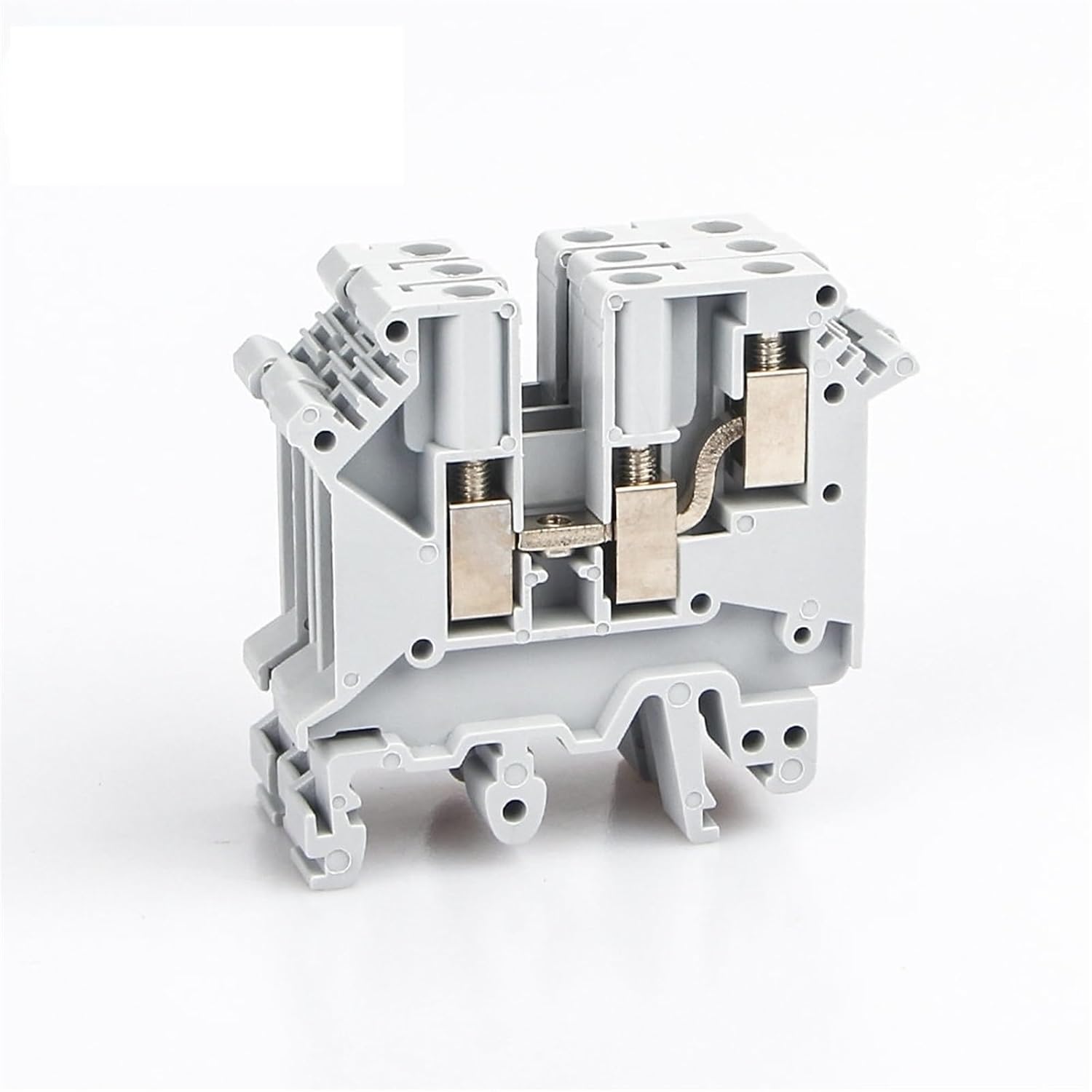 Din Rail Terminal Blocks 10Pcs UK-5-TWIN One in Two Out Multi Conductor UK5 3 Conductors Screw Connection Wire Conductor