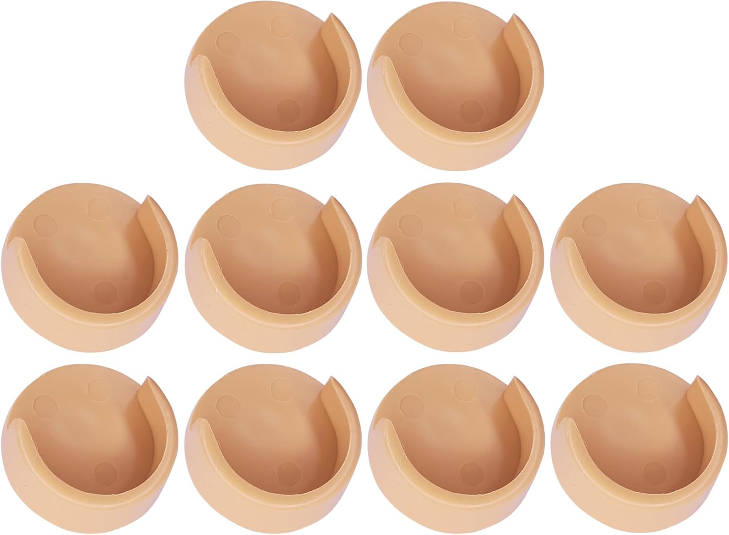 cyclingcolors Pack of 10 Round Rod Brackets for Hanging Closets Wardrobe Cupboard Wall Mounted Plastic Light Brown