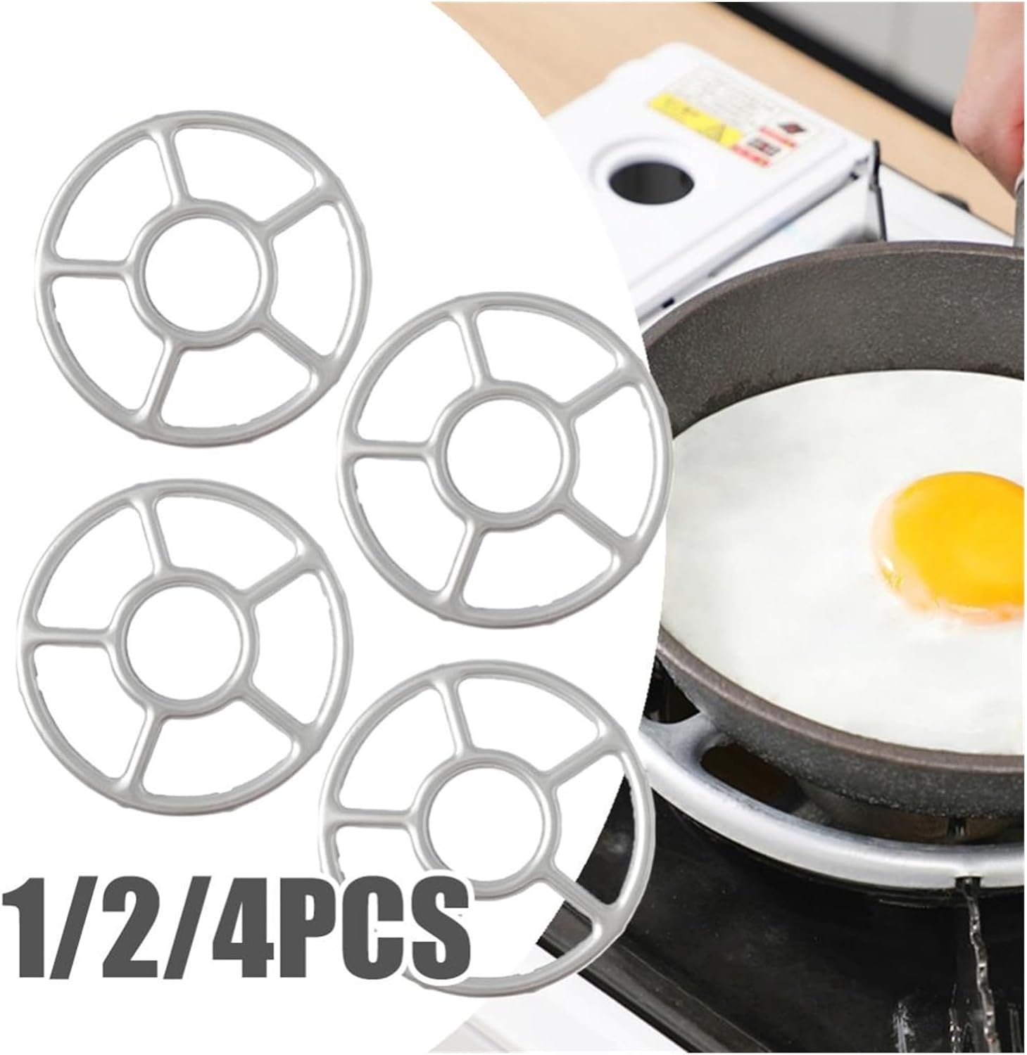 1/2/4pcs Safe Stove Reducer Portable Gas Stove Durable Camping Stand Coffee Pot Rack Aluminum Utility Accessories(4pcs)