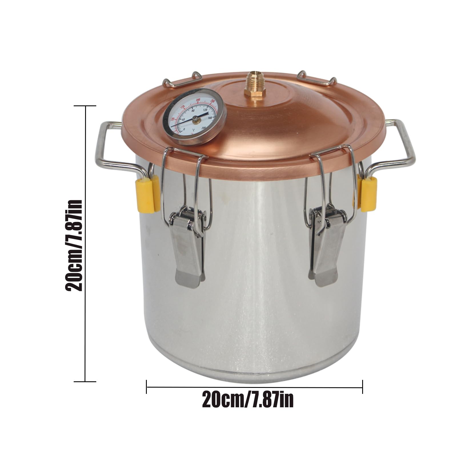 ANZAGA Distillatore Domestico con Tubo in Rame, Coperchio in Rame e termometro Incorporato