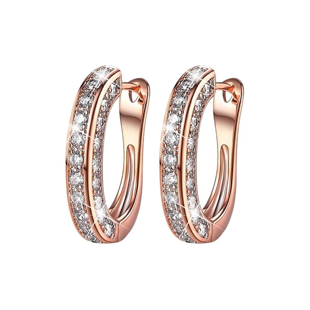 Orecchini da donna, orecchini in argento placcato Orecchini con strass for donna Orecchini con diamanti simulati in zirconia cubica for matrimoni Orecchini a bottone for donna Decorazioni for orecchio
