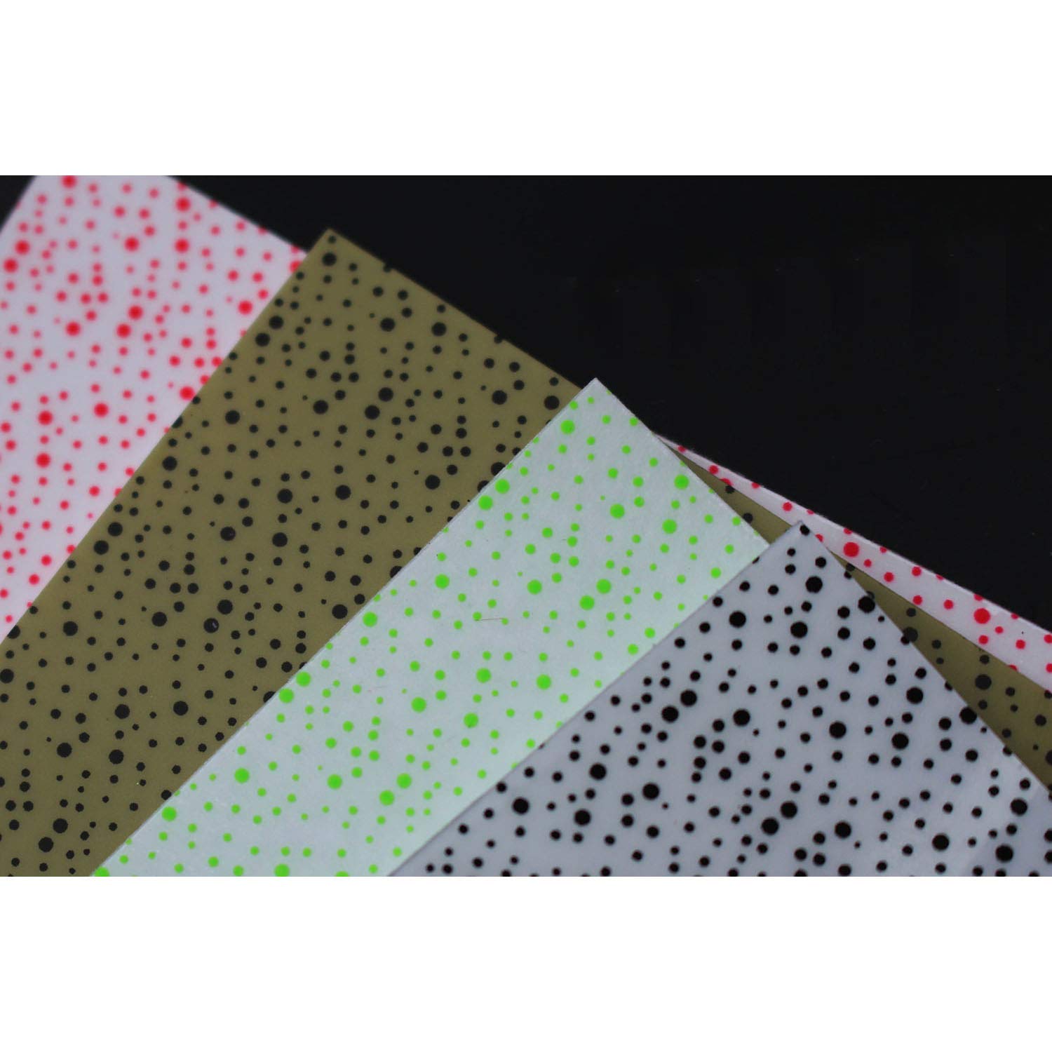 Tigofly 4 pcs 10X10cm UV Fly Tying Skin Spotted Film Sabiki Rig Flies Fly Tying Materials Fly Fishing Lures