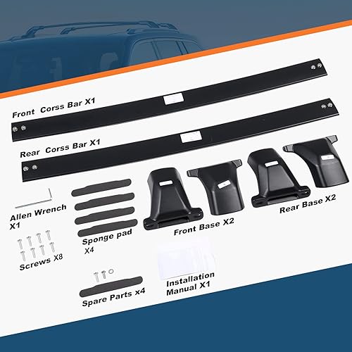 Miniatura 8 de Max Loading 220lb Heavy Duty Roof Rack Cross Bars for Jeep Grand Cherokee L 2021 2022 2023 and 2022 2023 Grand Cherokee WL, Aluminum Crossbar