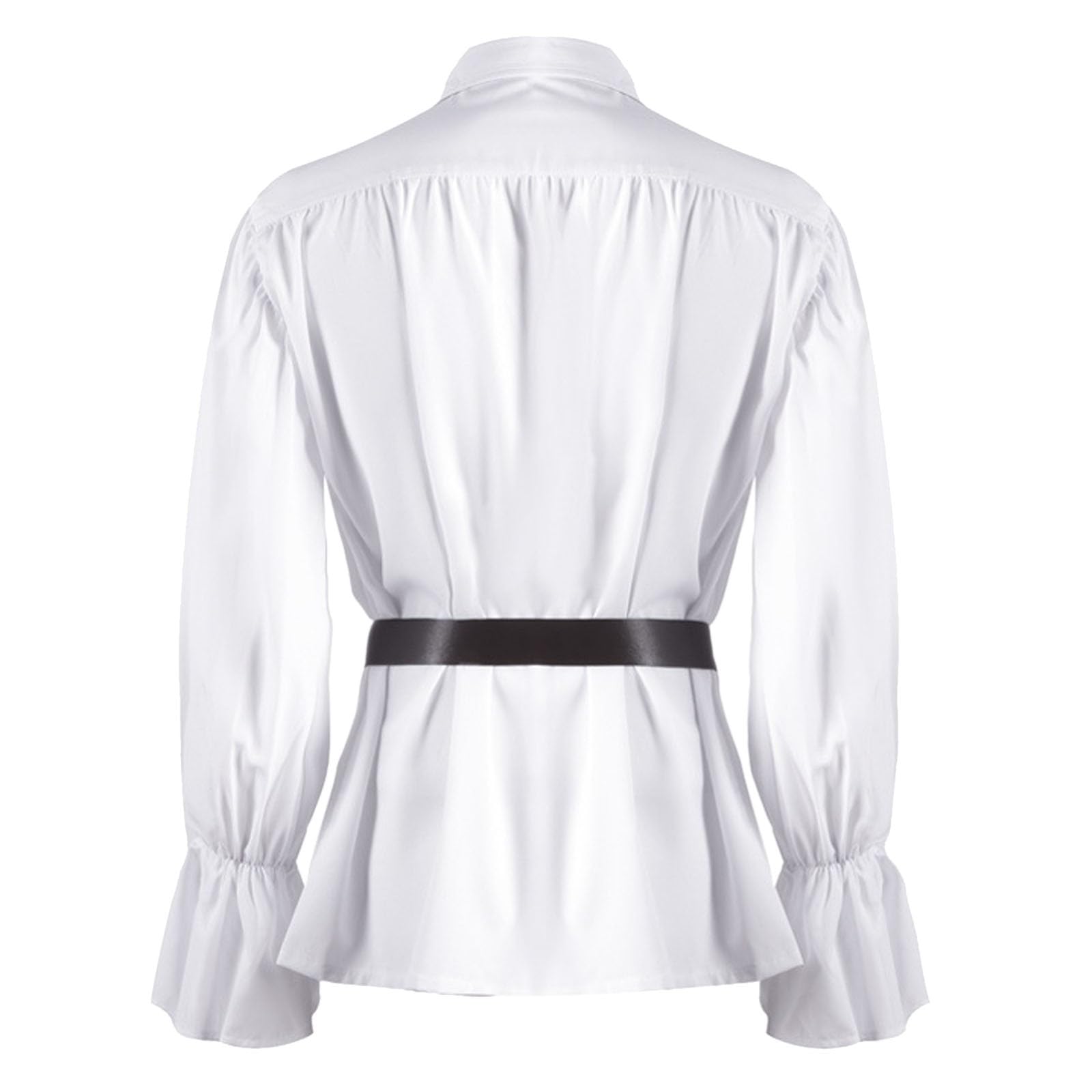 Generico Camicia Giapponese Uomo-Costume da Uomo con Maniche a Sbuffo con Lacci medievali da Uomo Medievale di Halloween