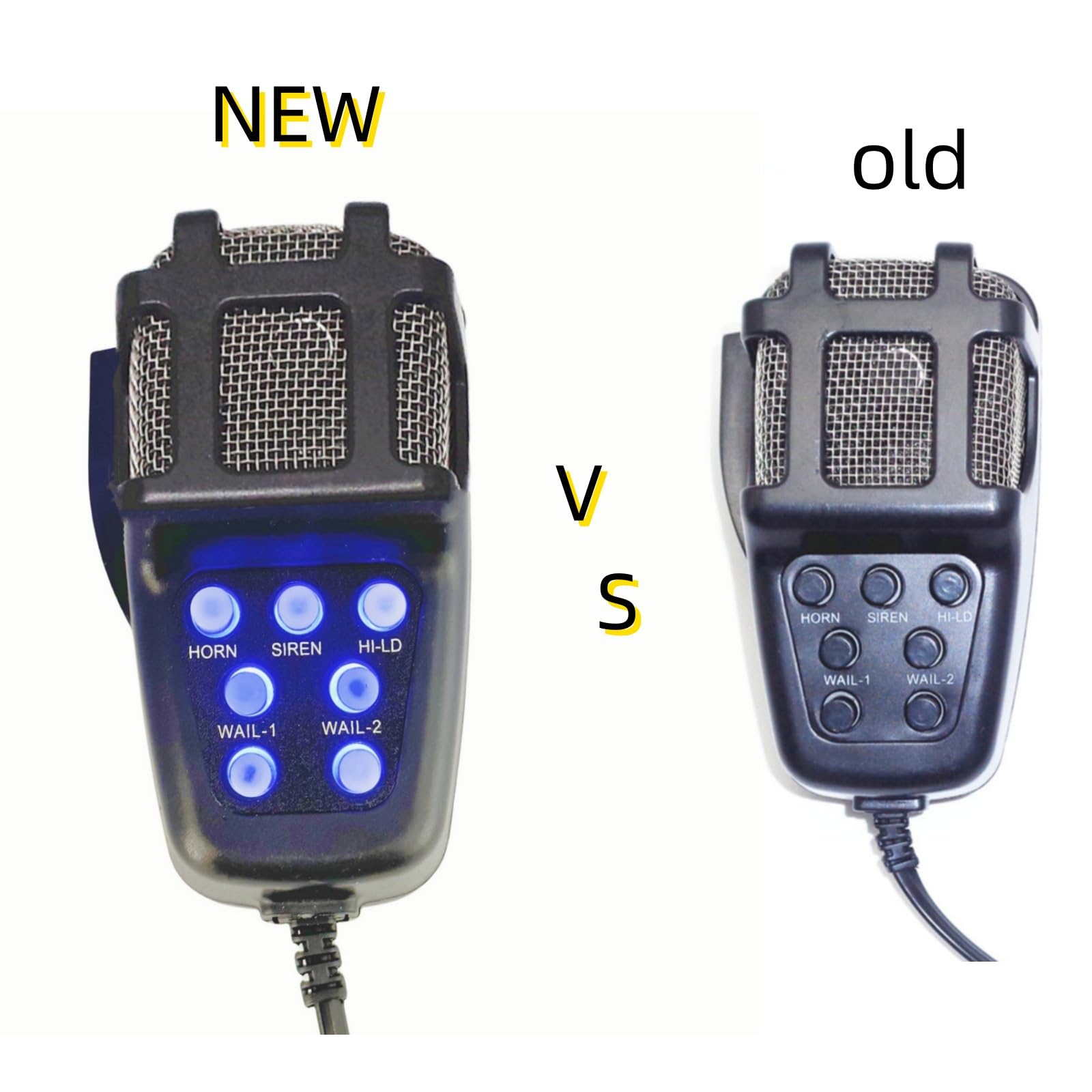 Allarme auto Clacson per auto Luce blu pulsante Corno d'aria 130db Car Horn Corno d'allarme Amplificatore sonoro Con Mic PA Speaker System 7 toni Corno dell'automobile per 12V camion Navi ect