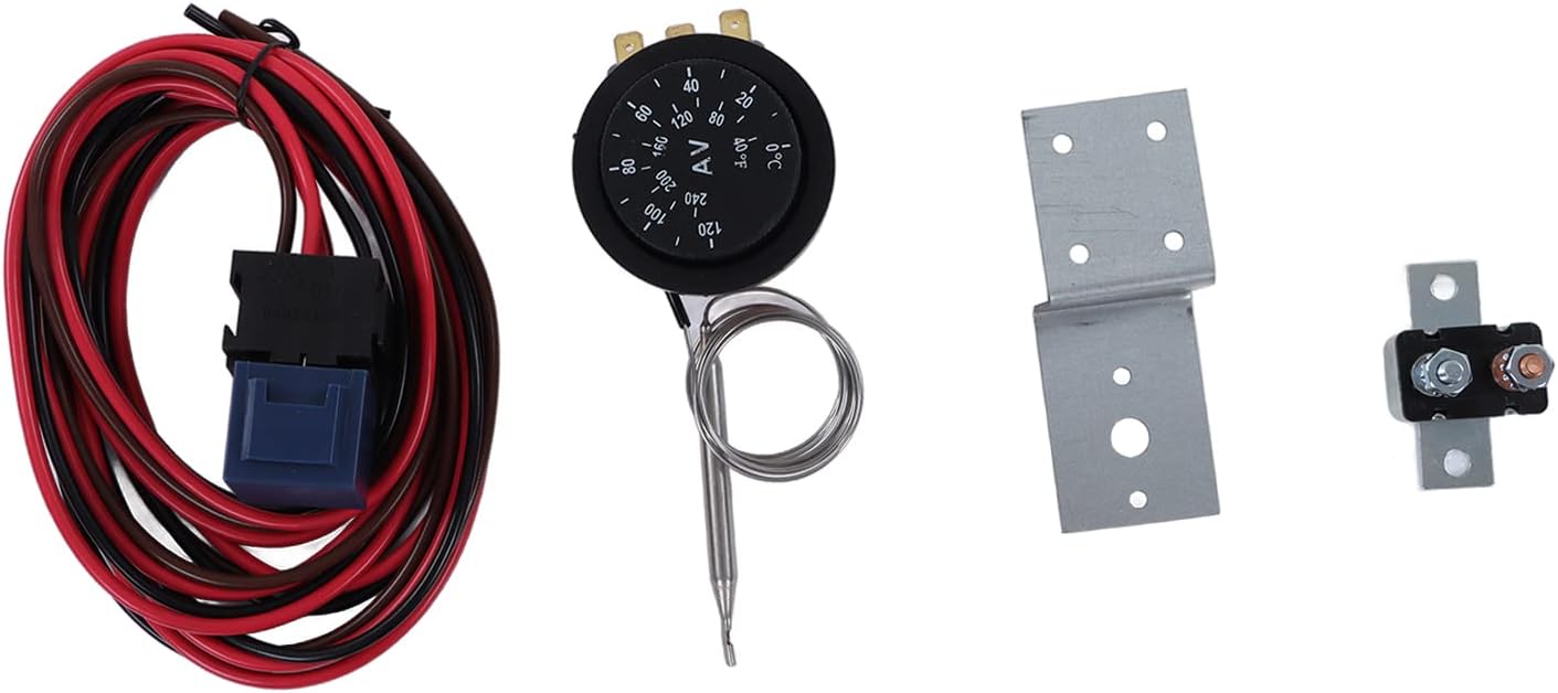 Electric Fan Relay Kit, 21Pcs Adjusting Electric Radiator Fan Thermostat Control Relay Wire Kit for Car Truck 12V