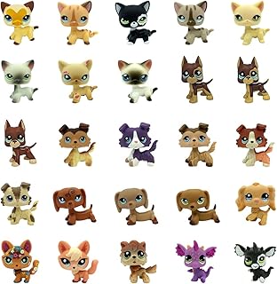 Random 2PCS Cat Dog Collie Great Dane Dachshund Cocker Spaniel Mini Pet Toys Sets Animal Figures