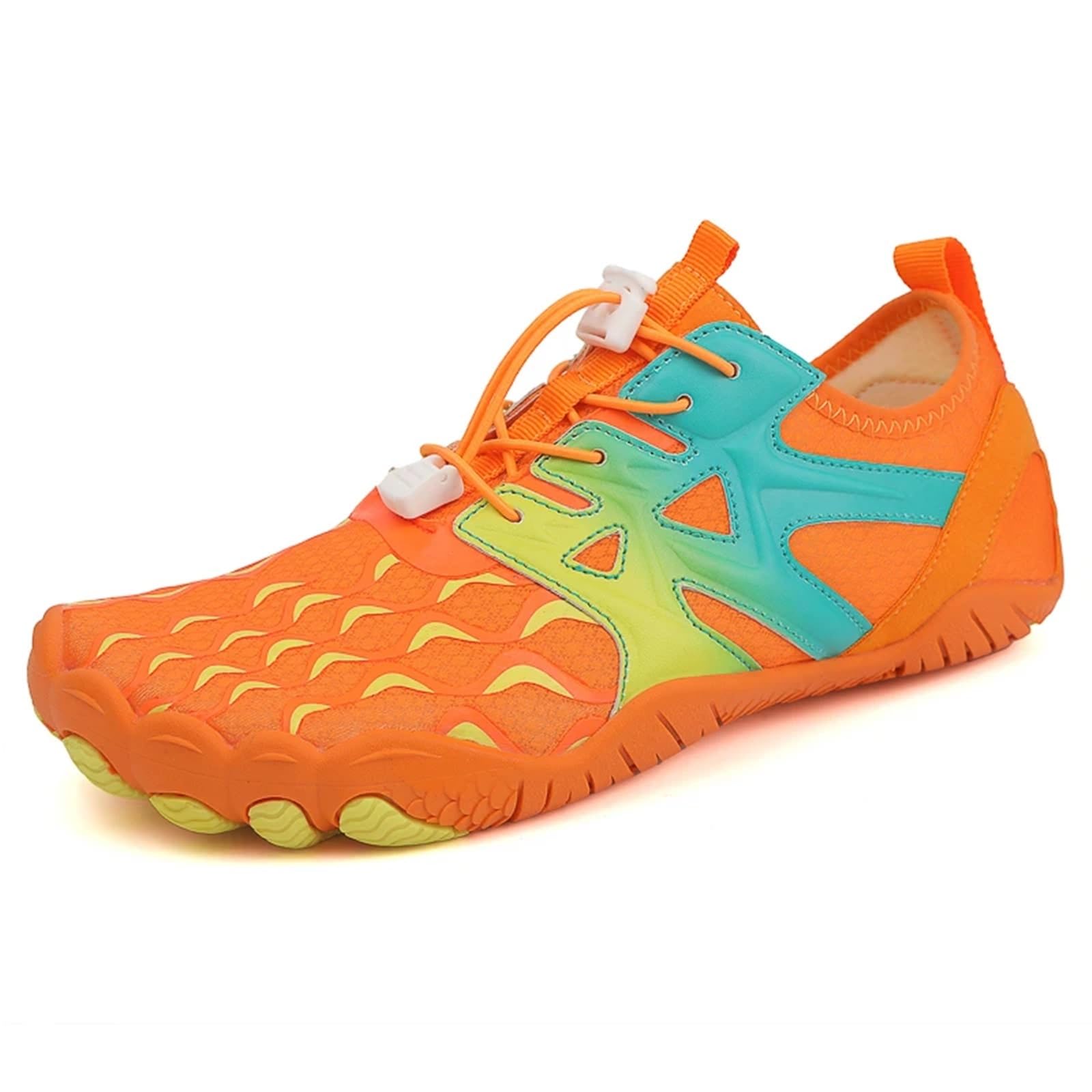 Scarpe da Acqua da Uomo E da Donna, Colorate, Ad Asciugatura Rapida, Antiscivolo, A Cinque Dita, for attività All'aperto, Nuoto, A Piedi Nudi, Scarpe da Acqua(Orange,46)