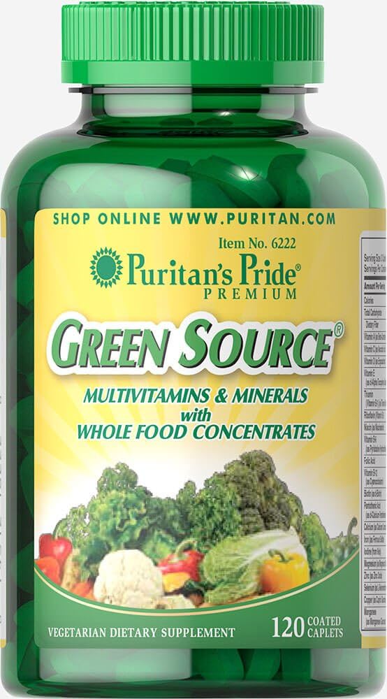 Puritan's Pride Green Source Multivitamin & Minerals-120 Caplets