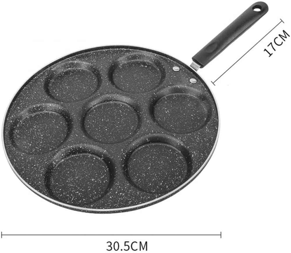 kwadratowa patelnia, Patelnia z 7 otworami do burgerów, naczynia kuchenne, naleśników, quesadilli, jajek, śniadań