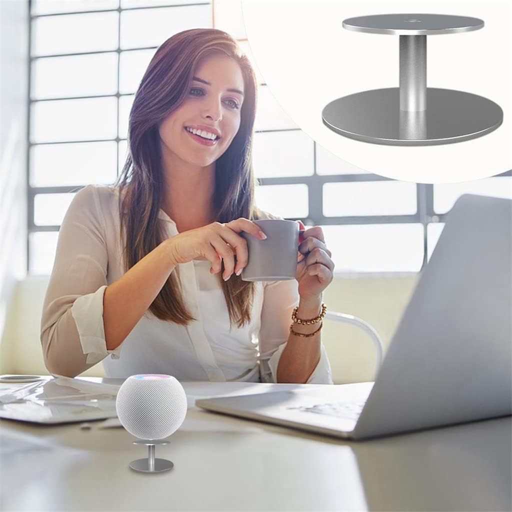 Lightweight Smart Speaker Desk Stand for Mini Aluminum Desktop Holder Base Desktop Bracket with Non-Slip Silicone Pad (Color : Black, Size : One Size) (Black One Size)