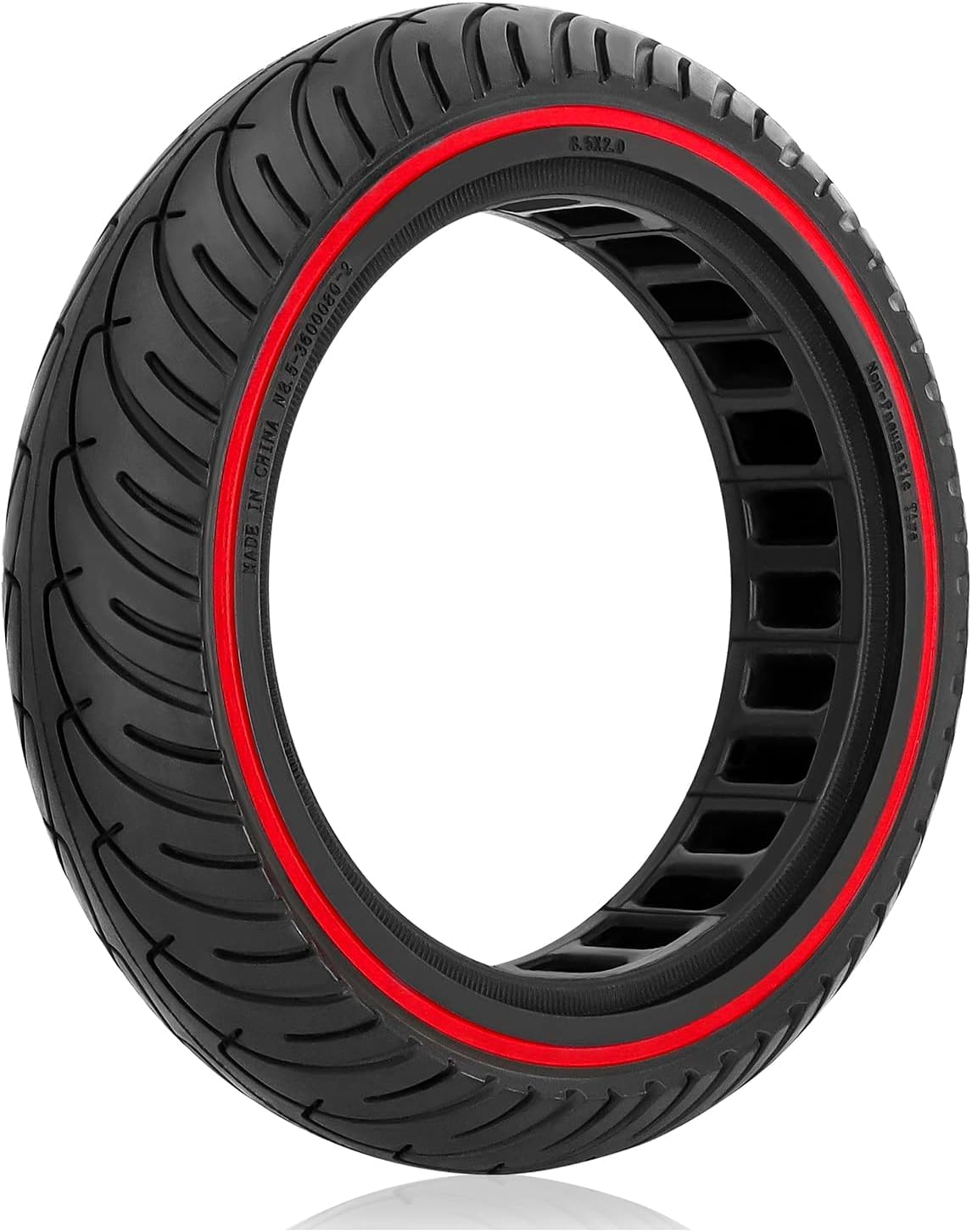 8 1/2 Scooter Solid Tires, 8.5 Solid Tire for Electric Scooter, 8.5 Inch Electric Scooter Replacement Wheels Honeycomb, 50/75-6.1 Non-pneumatic (Red_1PC_01)