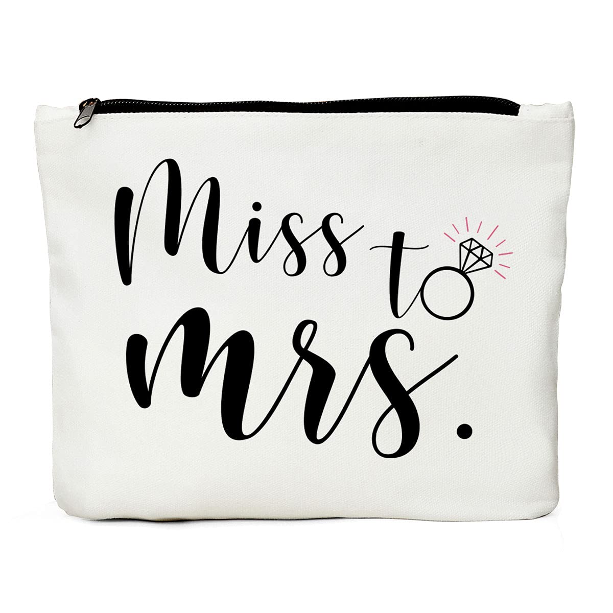 Engagement Gift- Miss to Mrs. Gifts Makeup Bag, Bridal Shower Gift for Bride, Future Mrs. EST. 2021 Gifts for Girlfriend Fiancee Honeymoon Vacation Engagement Bride Bridal Shower Gift Ideas
