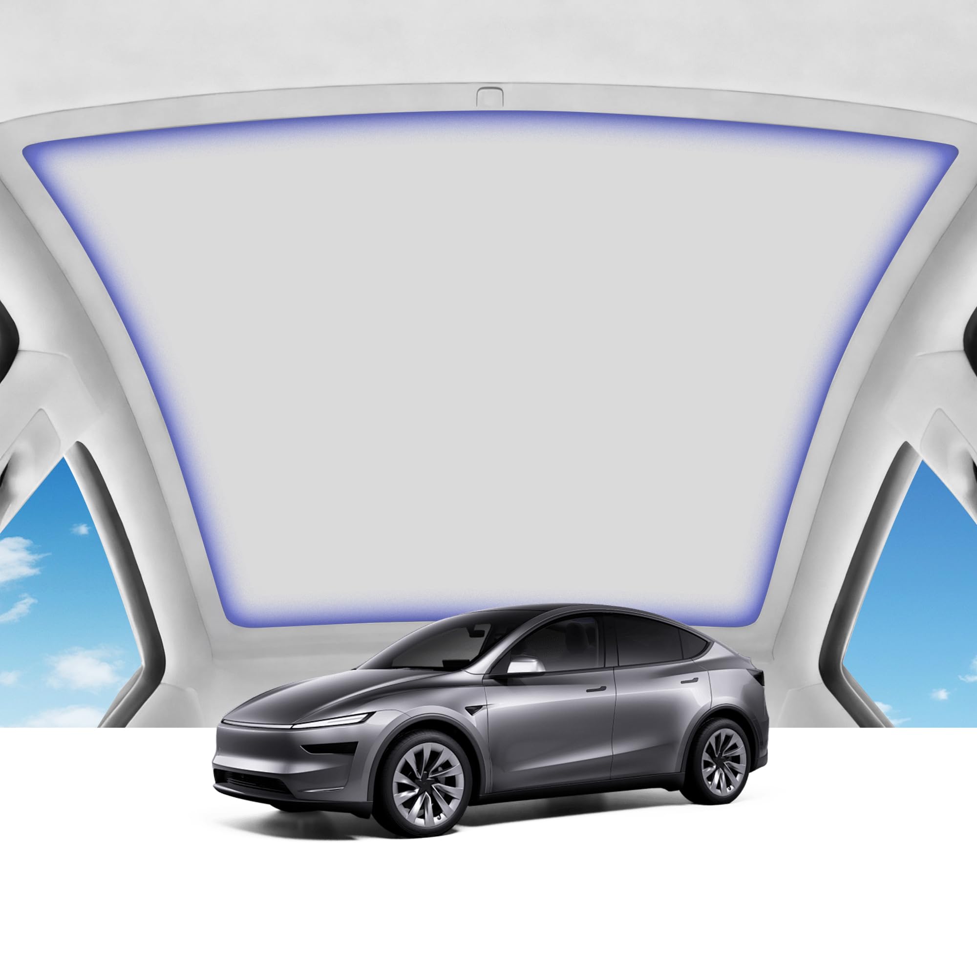 Photo 1 of ** missing hardware ** Rayjee Compatible with Tesla Model Y Juniper Electric Sunroof Shade – Gesture & Voice Control, Honeycomb Heat-Insulating Design, Built-in RGB Ambient Lighting, Hidden Wiring Harness
