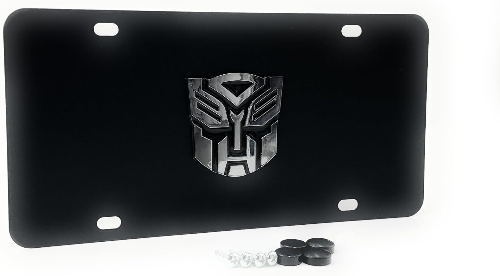 3D Autobots Metal Badge Black Finished Metal Plate+Free Caps for CAR