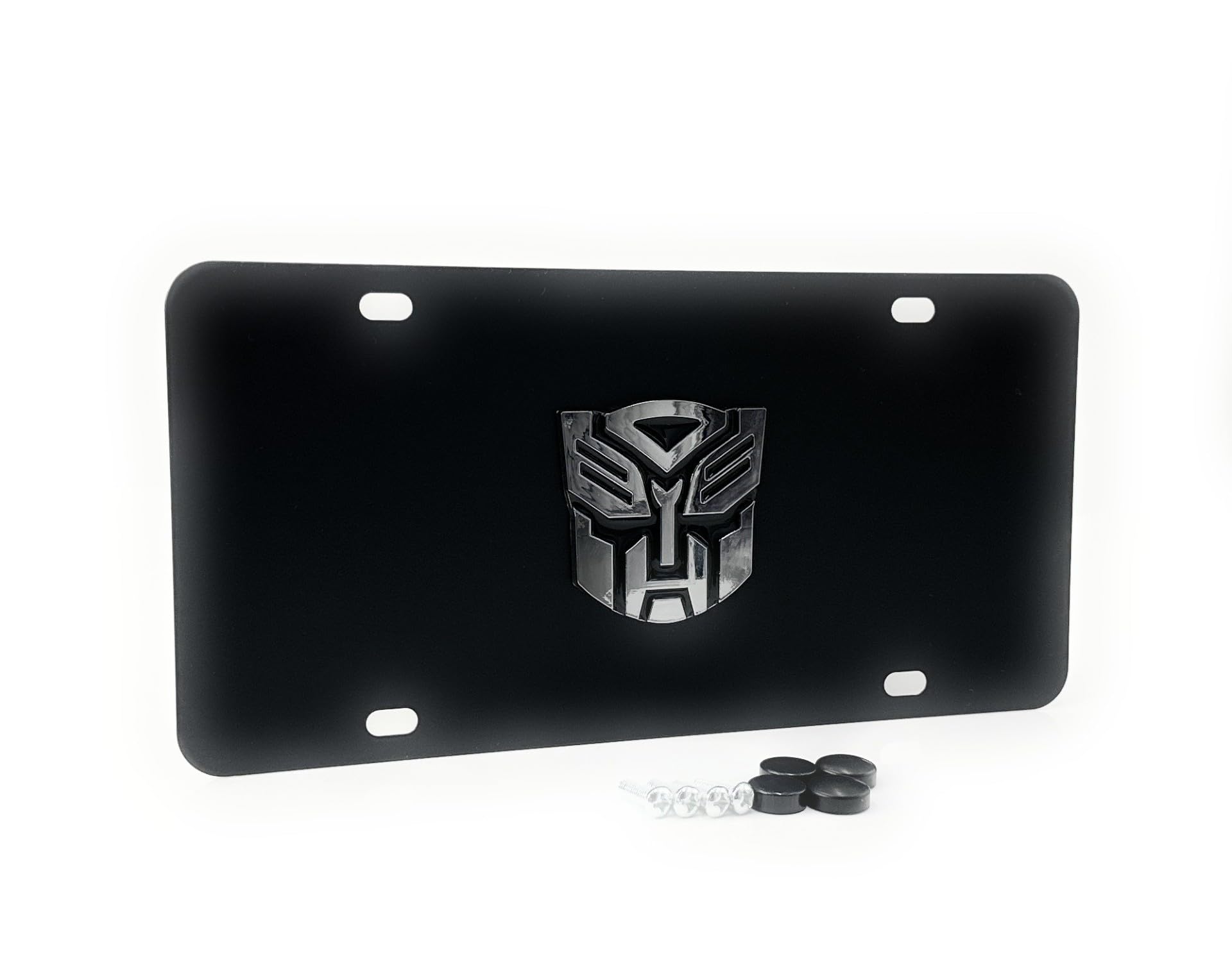 3D Autobots Metal Badge Black Finished Metal Plate+Free Caps for CAR