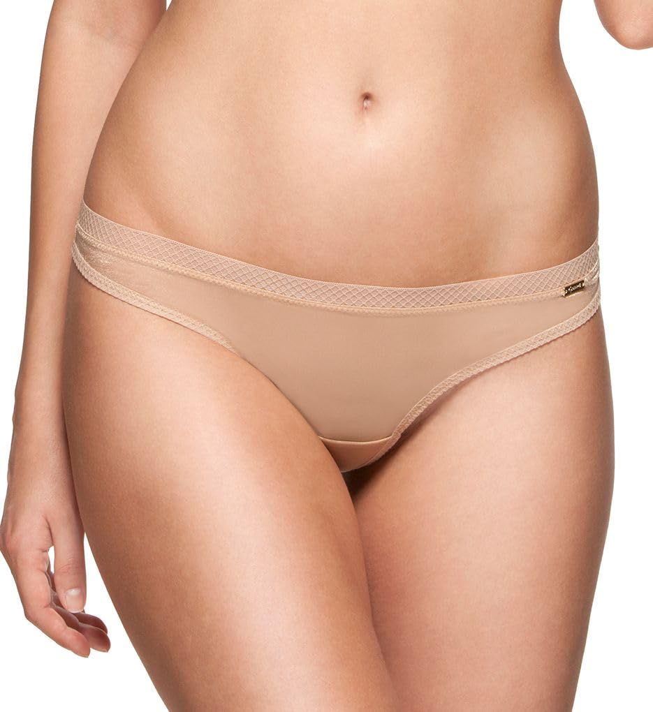 Gossard Women's Nude Glossies Lace Thong Beige L