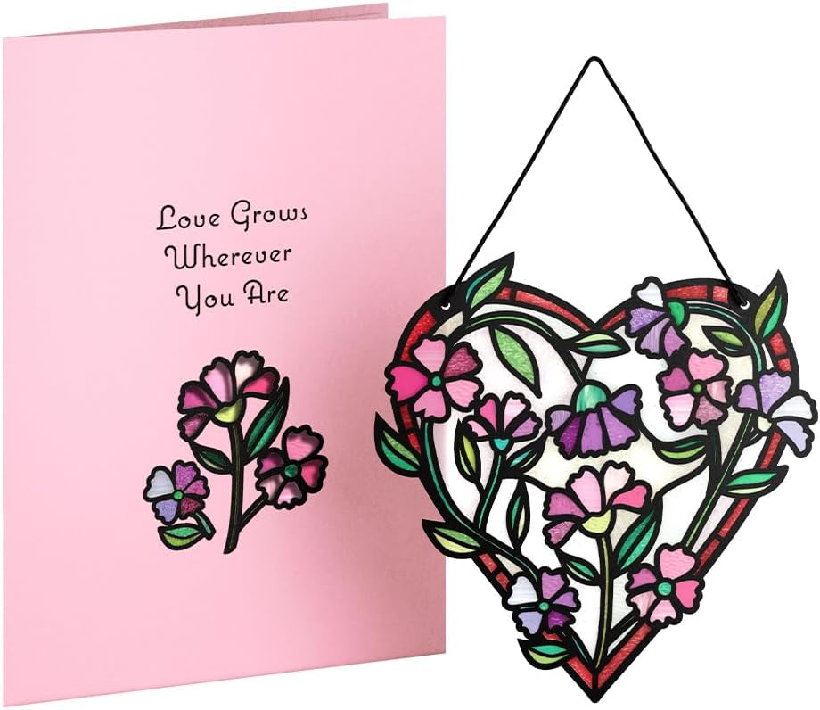 Lovepop Love Suncatcher Card for Her and Him - 3D Greeting Cards for Boys, Girls, Men, Women - Love Grows - 5" x 7" Heart Card - Blank Note Card & Envelope Included