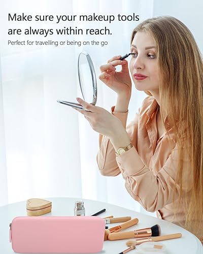 Miniatura 6 de Soporte de cepillo de maquillaje de silicona, bolsa de cepillo de maquillaje de viaje, elegante bolsa de cepillos cosméticos con cremallera, bolsa