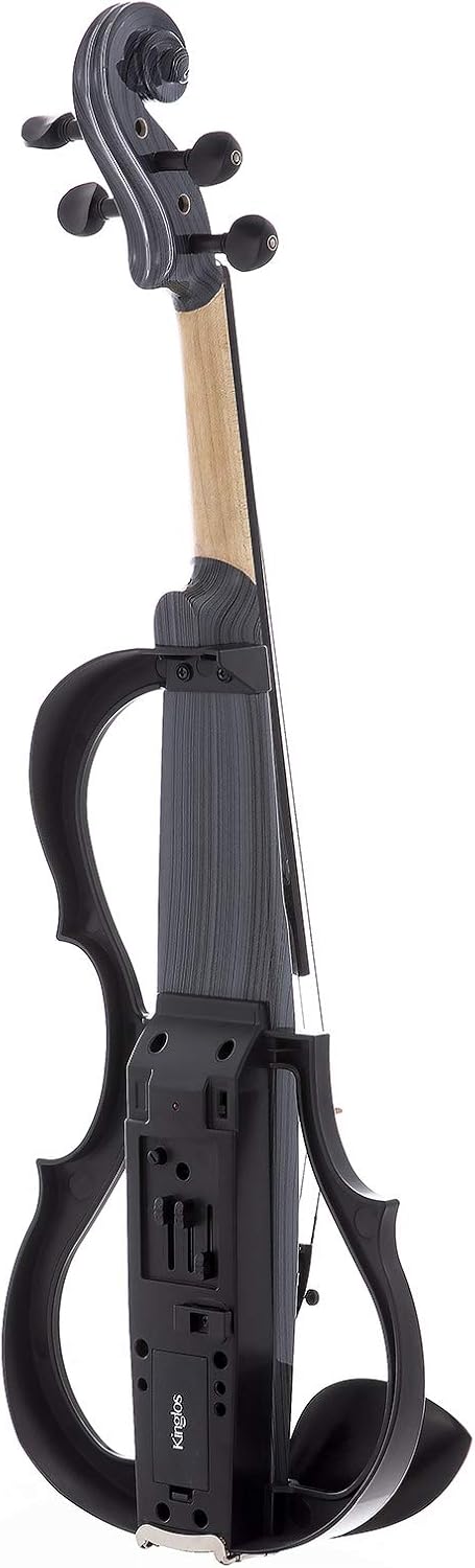 Kinglos 4/4 Colored Solid Wood Advanced 3-Band-EQ Electric/Silent Violin Kit with Ebony Fittings Full Size (SDDH1602)