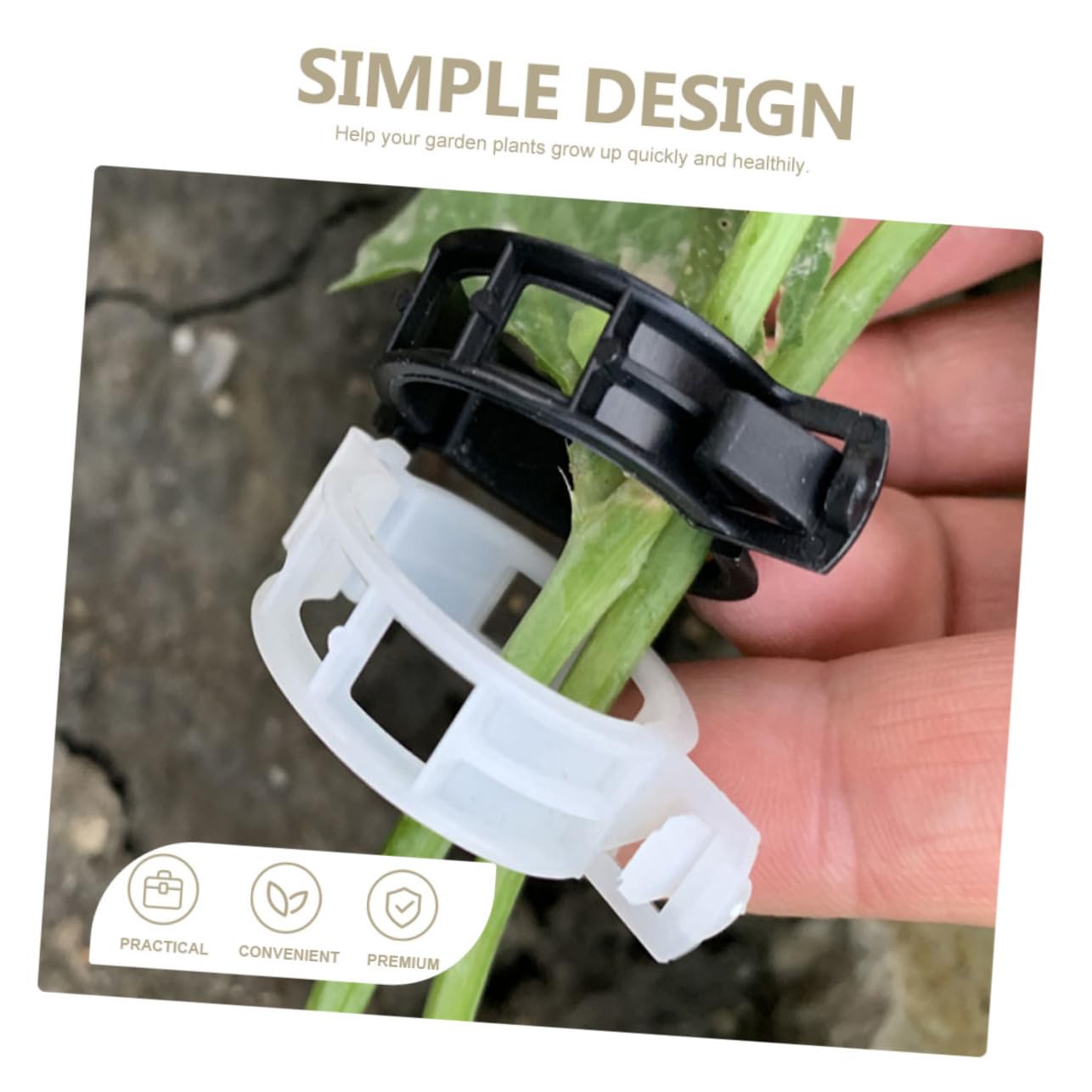 Abaodam 4 Sätze Pflanzenclips Gitter Pflanzenstützclips Im Freien Tomatenpflanzeunterstützung Blumenrankenclips Kletterpflanzen-Clip Gartenklemme Pp Black 100 Stück * 4