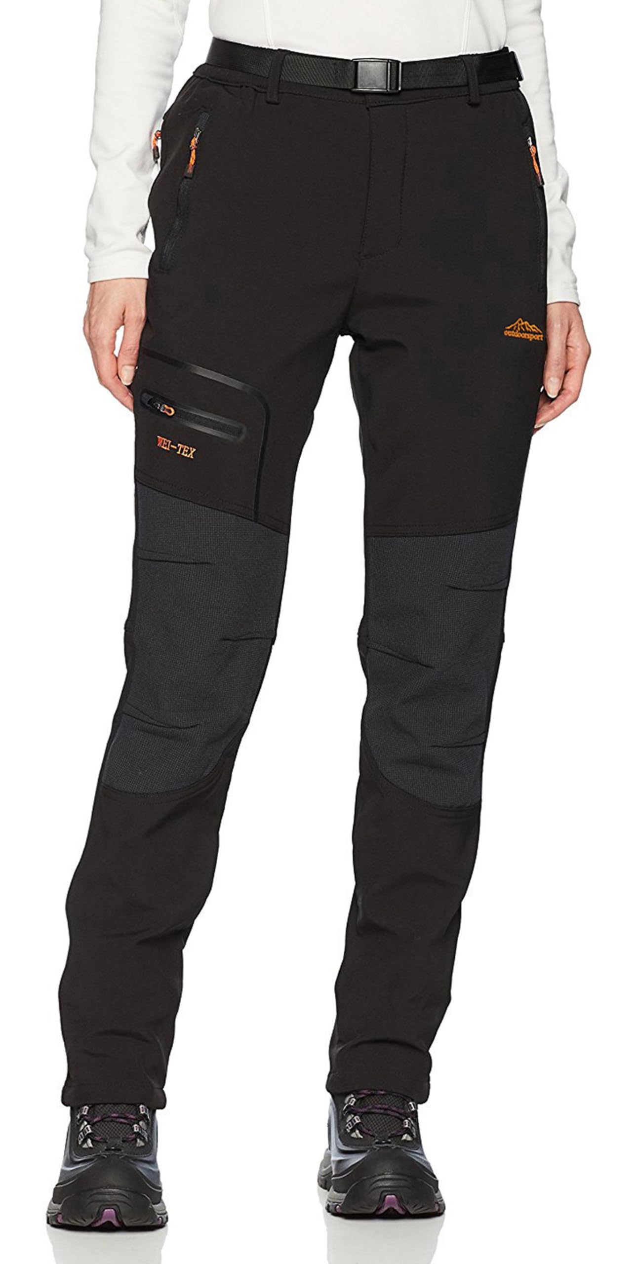 BenBoy Women's Outdoor Waterproof Windproof Fleece Slim Cargo Snow Ski Hiking Pants