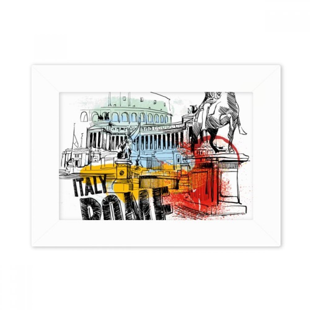 Cadre photo de bureau Rome Italie blanc pour personnaliser votre espace de travail créatif