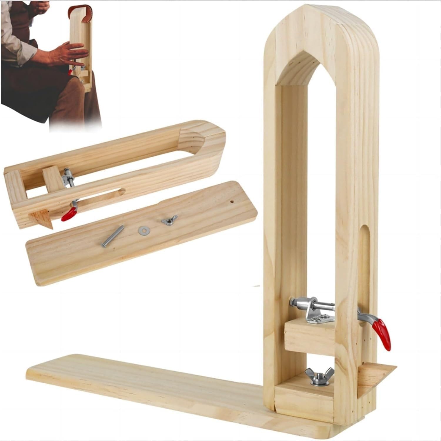 Skórzane narzędzie rzemieślnicze do szycia, 350 mm x 330 mm x 75 mm, do akcesoriów do szycia, trwała i ergonomiczna konstrukcja, idealne do projektów rzemieślniczych - 1 sztuka
