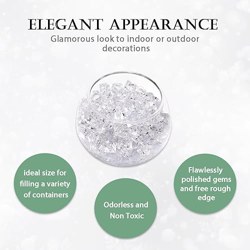 Miniatura 5 de Relleno de jarrón, piedras acrílicas, cubos de hielo triturados, diamantes para decoraciones de bodas y eventos, cuentas de gel de agua transparente