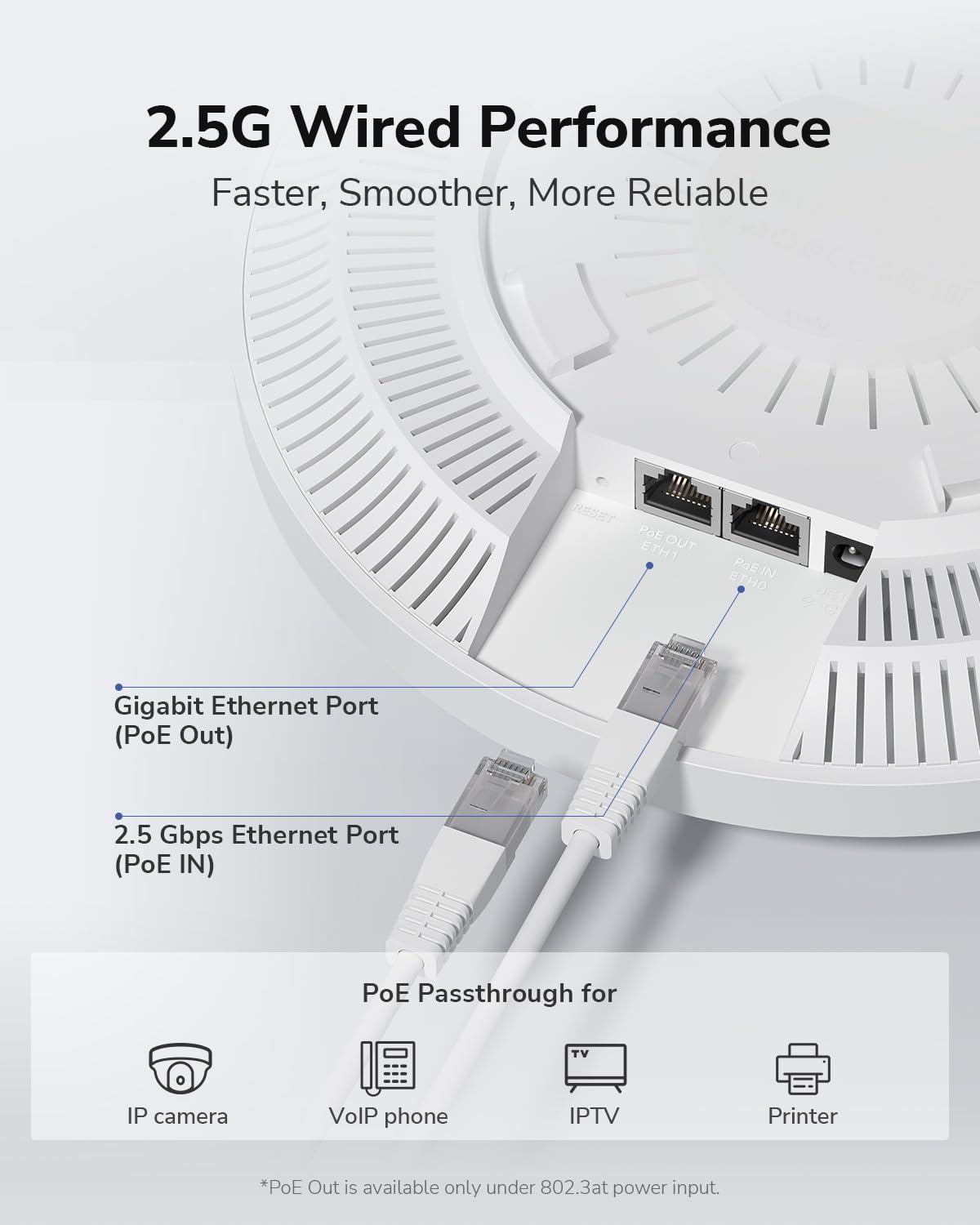 Cudy BE3600 Dual Band Ceiling Mount Wi-Fi 7 Wireless Access Point, 4-Stream, 2.5G Port, MU-MIMO, Cudy APP Control, Seamless Roaming, PoE or DC Powered, AP3600
